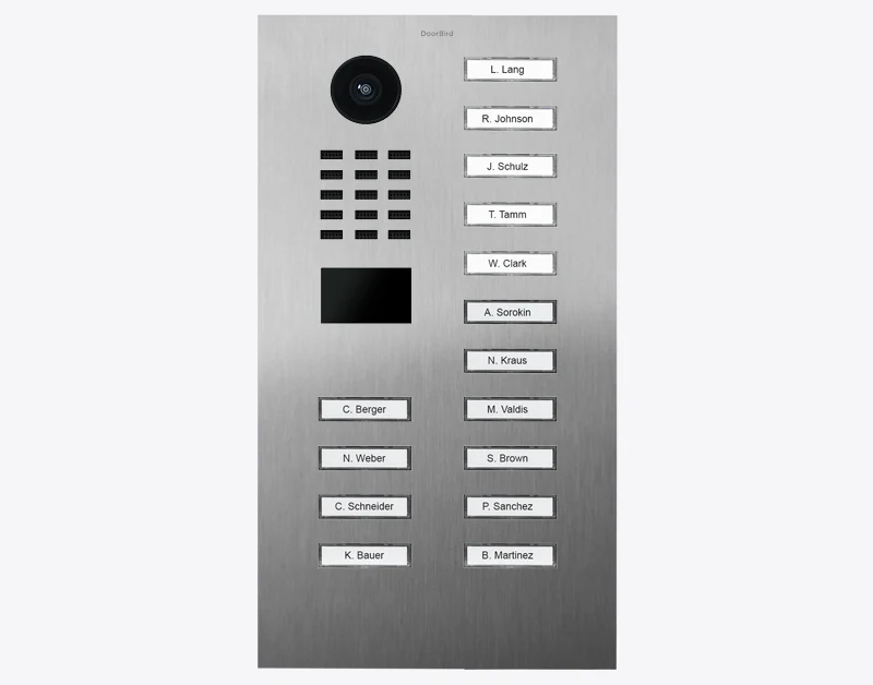 DoorBird D2115V IP Video Door Station, 15 Call Buttons in Stainless Steel V4A