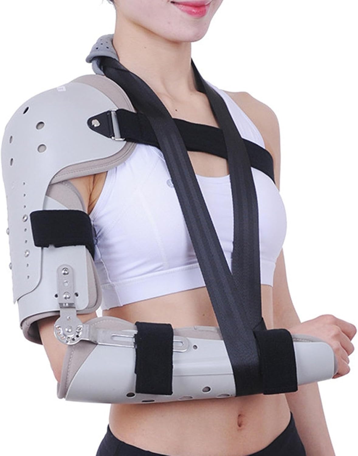 SFKLYU Elbow Immobilizer Brace Removable Long Arm Cast and Soft Forearm Orthosis Splint Adjustable Post OP Elbow Brace for Post Elbow Brace Stabilizer,Right