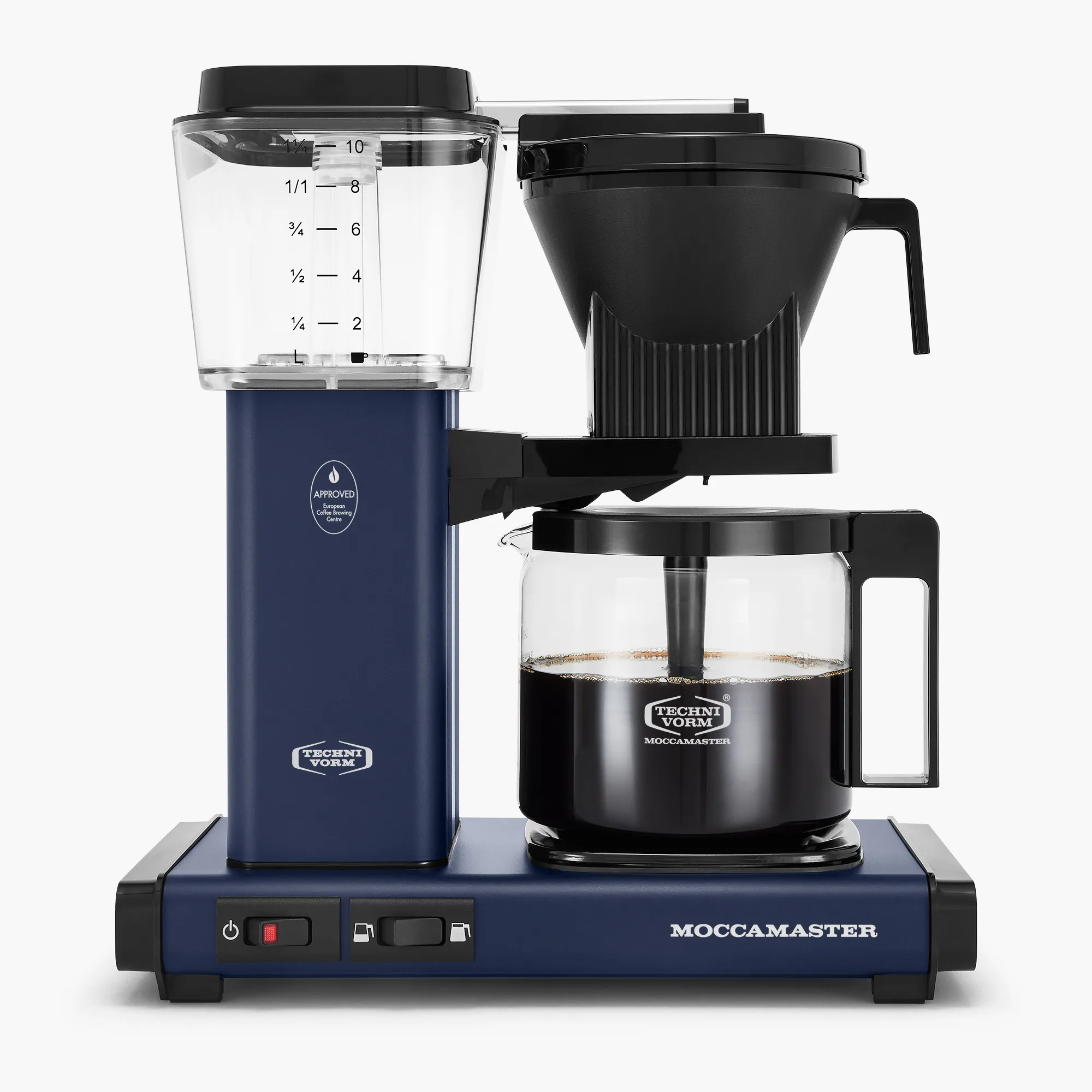 Moccamaster KBGV Select Glass Carafe 10-Cup Coffee Maker in Midnight Blue with Volume Selector Switch, Automatic Drip-Stop & Auto-off 100 minutes, 40 Ounce, 1.25L (53928)