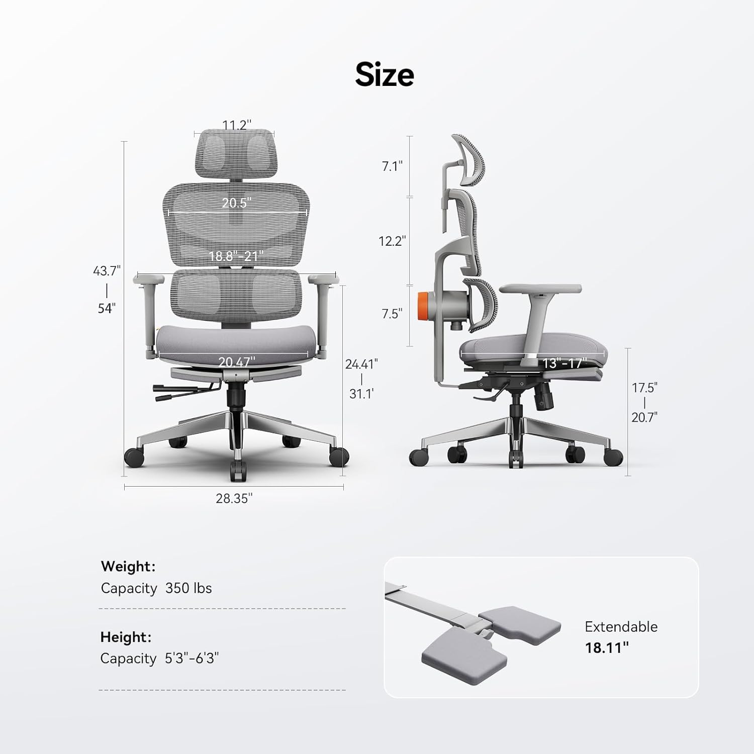 Newtral Ergonomic Office Chair with Auto-Following Lumbar Support, 136° Recline, Computer Desk Chair with 4D Armrests & Adjustable Headrest