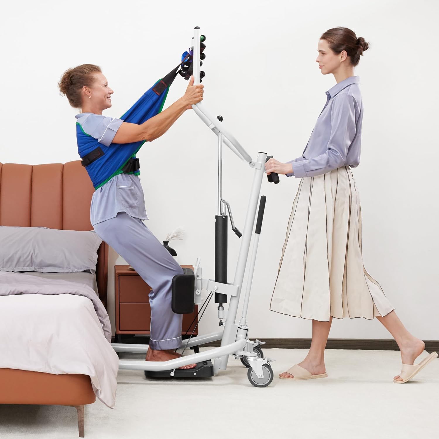ELENKER Sit to Stand Patient Lift, Stand Up Patient Lift -Sit to Stand, Safely Sit, Stand or Transfer with Ease, with Transport Sling