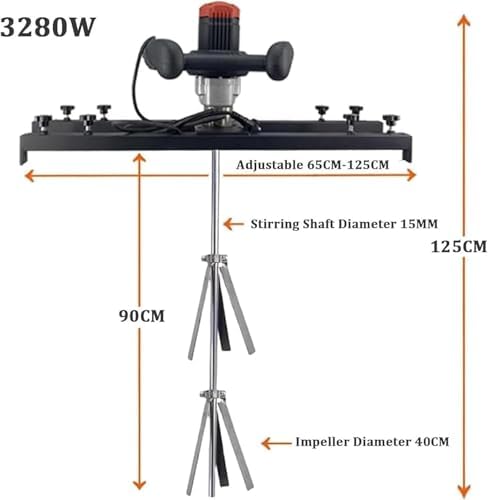 IBC Agitator 3280W Electric Tank Mixer | Mud Mixer with Propeller – Auto Stirrer for 1 Ton Paint/Ink Dissolver, 65-125cm Teles