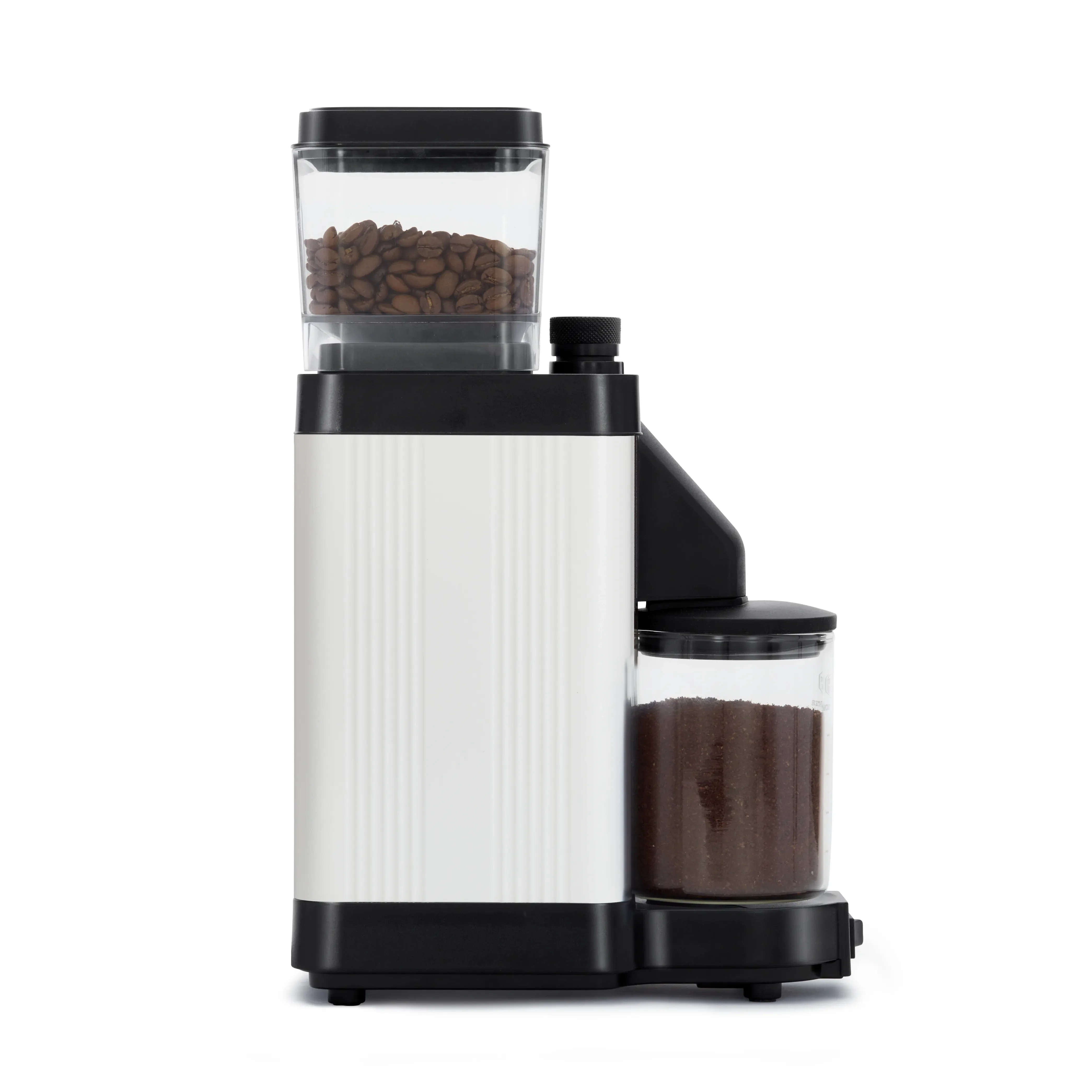 Moccamaster KM5 Burr Grinder in Matte White with 50 mm Burrs Hopper Capacity, 8.8 Ounce (49522)