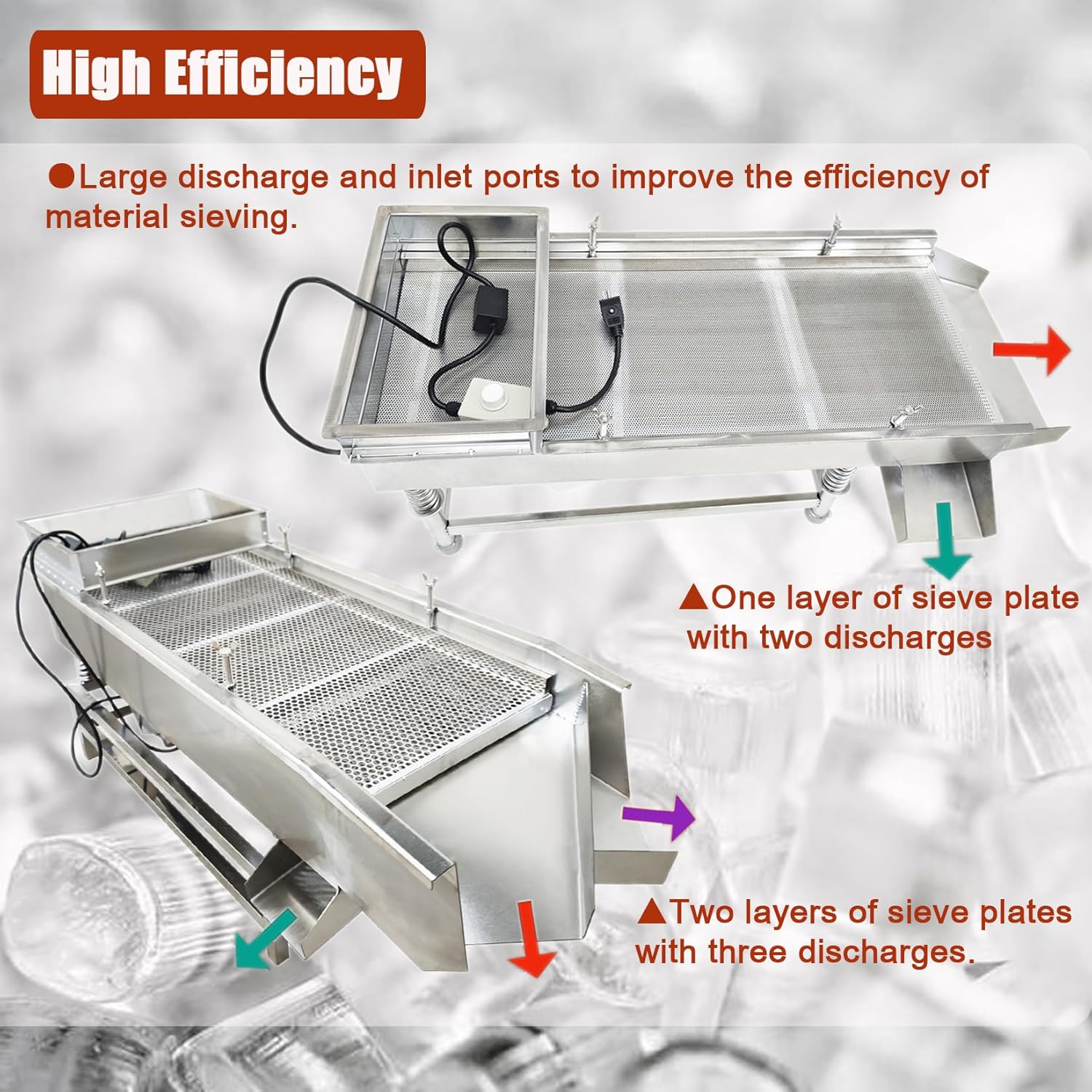 Electric Vibrating Sifter Straight Vibrating Sieve Shaker with 10mm Screen Stainless Steel Linear Sifter Machine Linear Shaker Single Motor 110v 80W