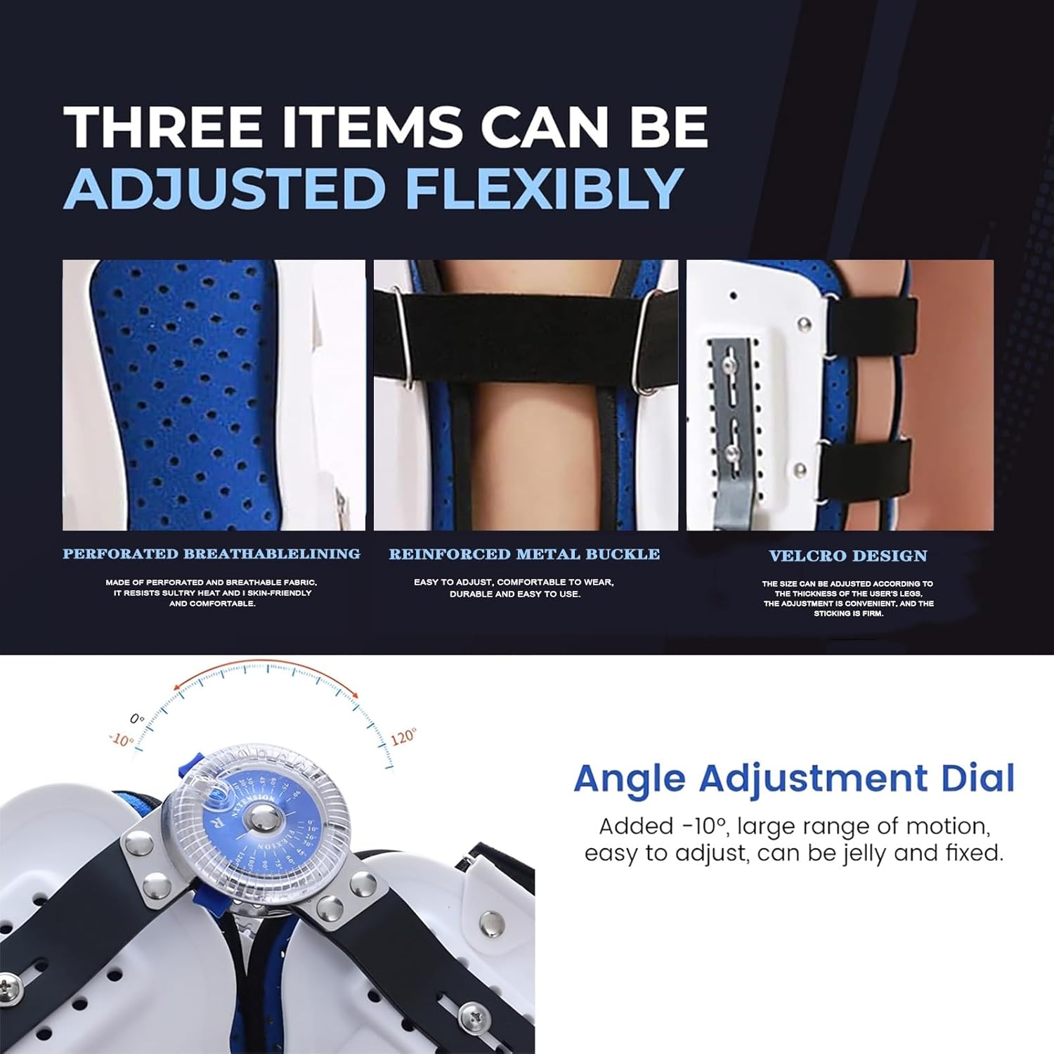 Unloader knee brace Knee Joint Fixed Brace Full Leg with Walking Boots Knee Immobilizer with Locking Dials & Side Strong Stabilizers Thigh Knee Leg Ankle Fixed Limb Strap for Men and Women(Adjustable,