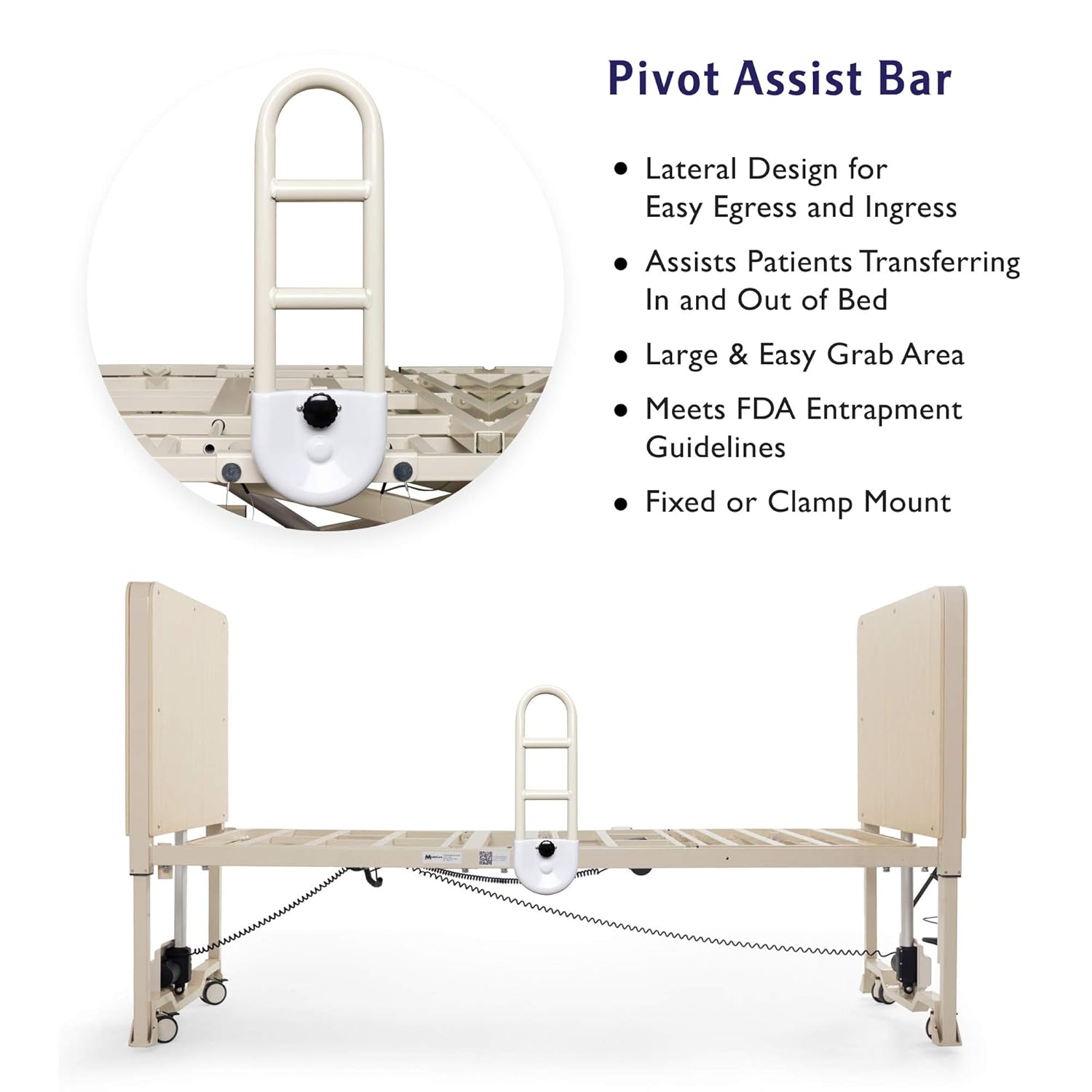 Super Low Full Electric Hospital Bed - Lowest Bed, Goes Down to Floor - 3.9