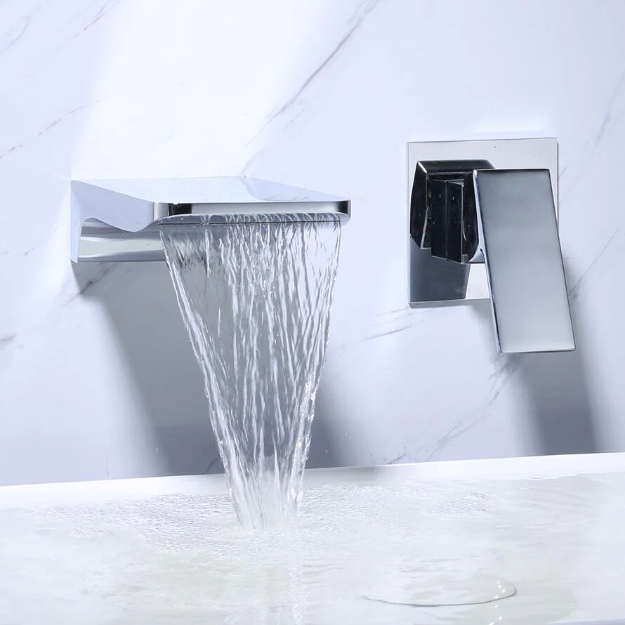 Modern Chrome Waterfall Wall-Mounted Faucet