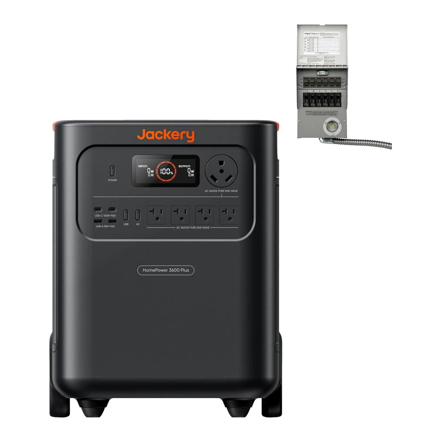 Jackery HomePower 3600 Plus Portable Power Station with Manual Transfer Switch