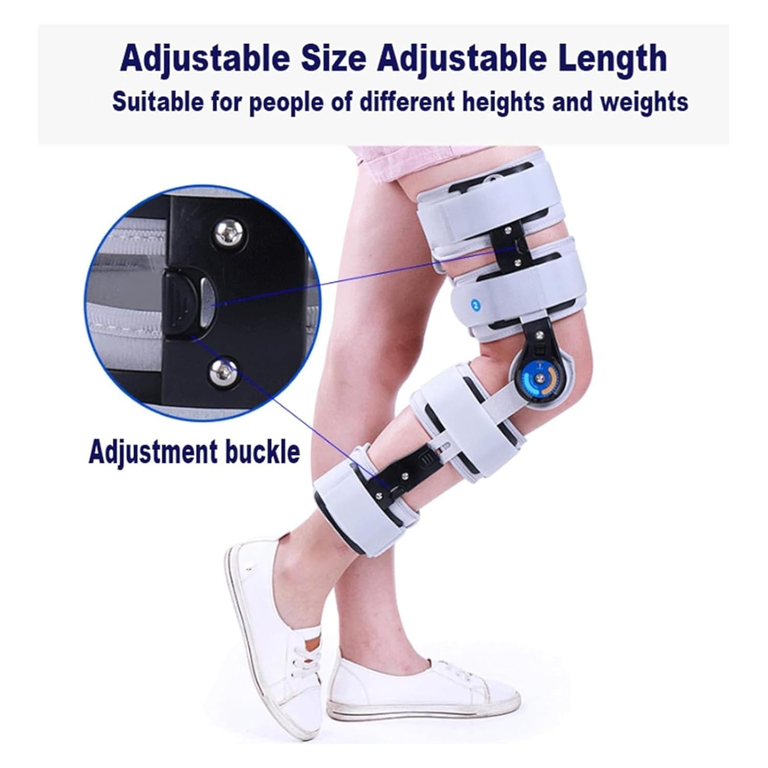 Hinged Knee Brace Knee Immobilizer Post Op Adjustable Knee Leg Support Stabilizer Orthotics for Women and Men for ACL, MCL and PCLInjury,Meniscus Tear,Osteoarthritis(