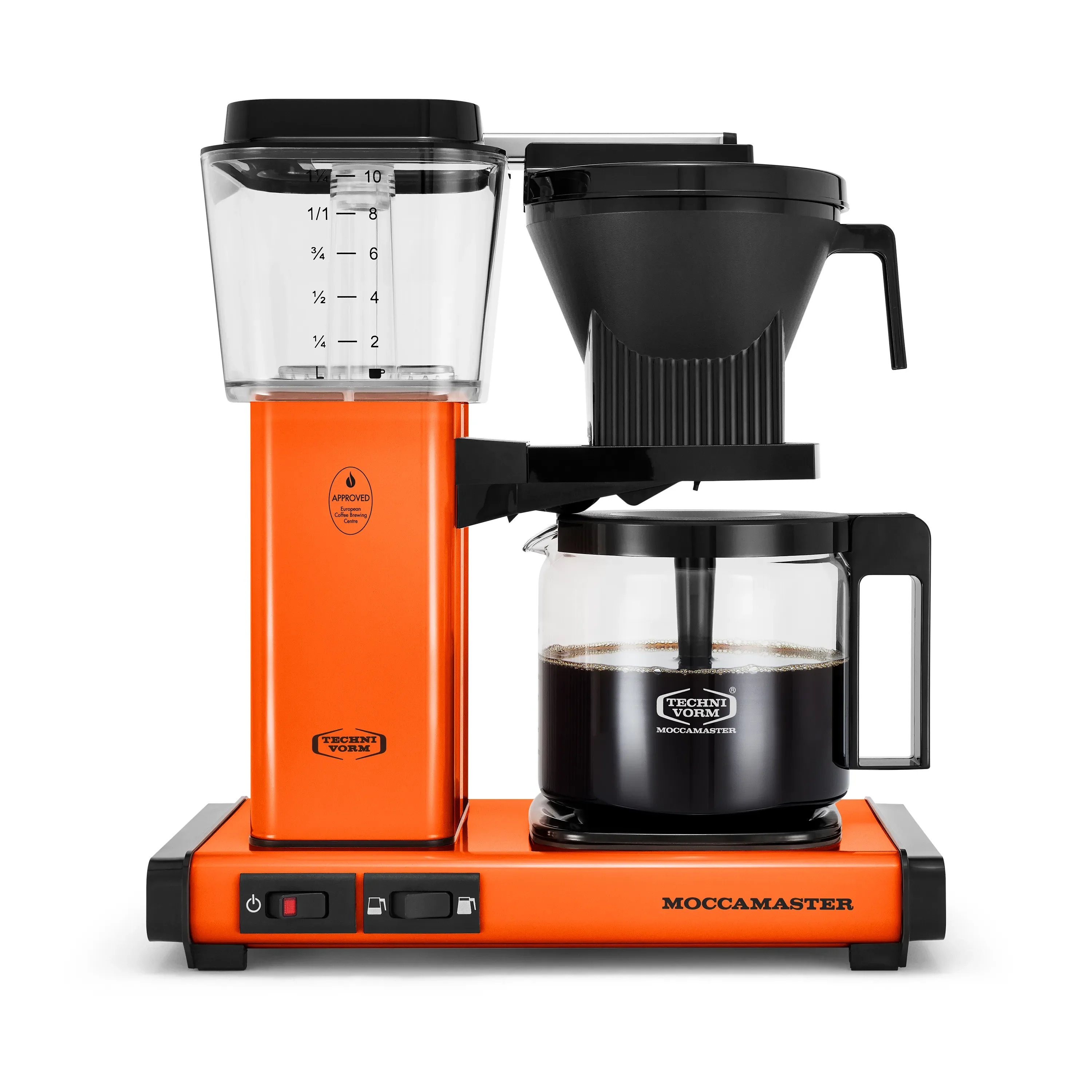 Moccamaster KBGV Select Glass Carafe 10-Cup Coffee Maker in Orange with Volume Selector Switch, Automatic Drip-Stop & Auto-off 100 minutes, 40 Ounce, 1.25L (53947)