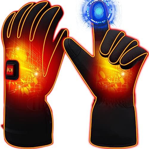 Autocastle 7.4V Heated Gloves Rechargeable Electric Battery Heated Gloves for Men Women,Touchscreen Thermal Heat Gloves,Battery Heated Ski Cycling Hunting Winter Hot Thermal Gloves Hand Warmer