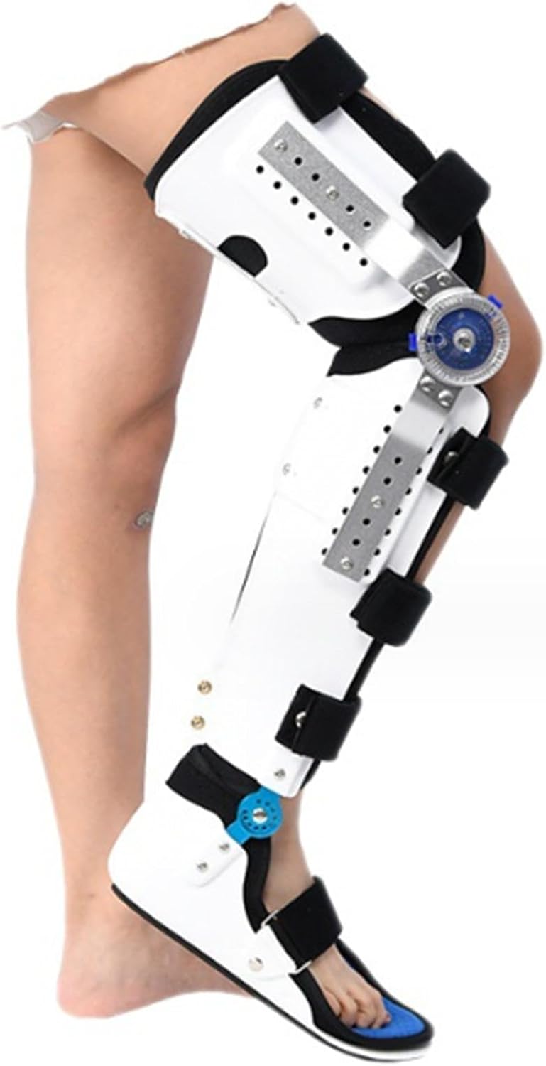 Adjustable Knee Foot Support Brace,Hinged ROM Knee Orthotic Immobilizer for Arthritis Pain,Knee Brace Splint for Left Leg and Right Leg,Left