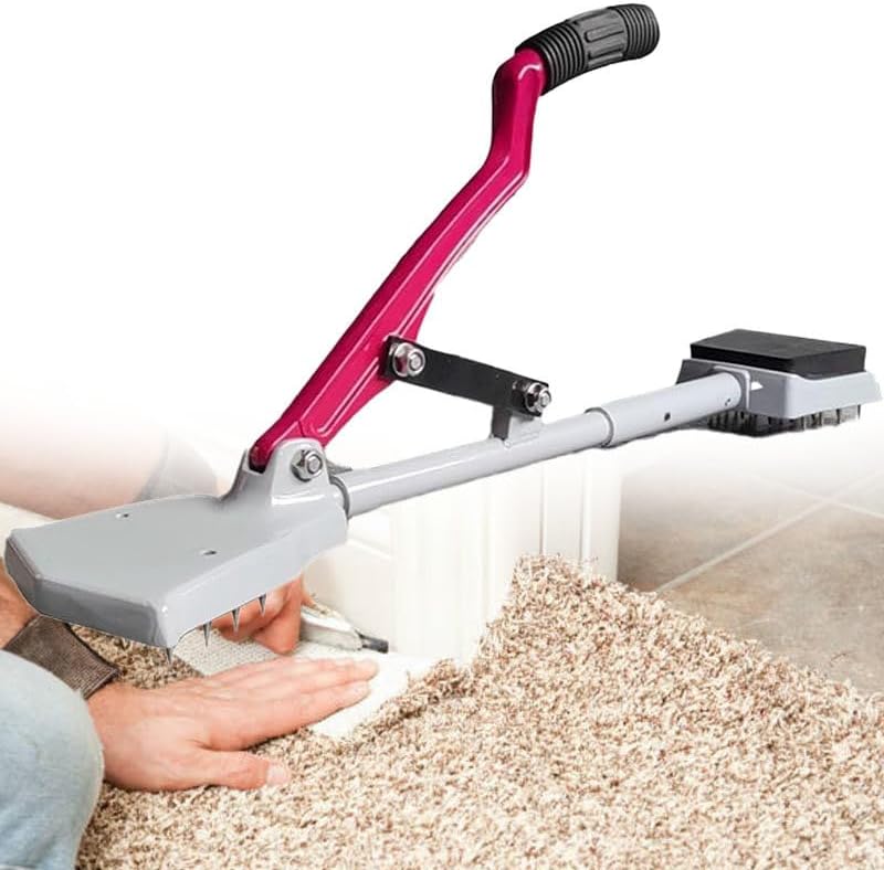Kneeless Carpet Stretcher with Telescoping Handle and Padded Base, Carpet Stretcher Tool Knee Kicker for DIY Use