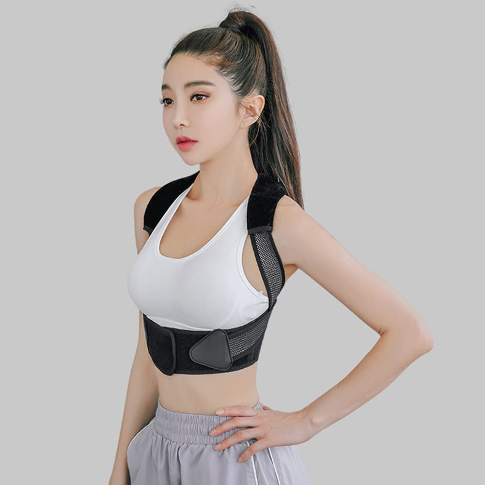 Posture Corrector Spinal Support for Men and Upper for Clavicle Support Adjustable Back Straightener Back Support Providing Pain Relief from Back Neck Shoulder,Black,M