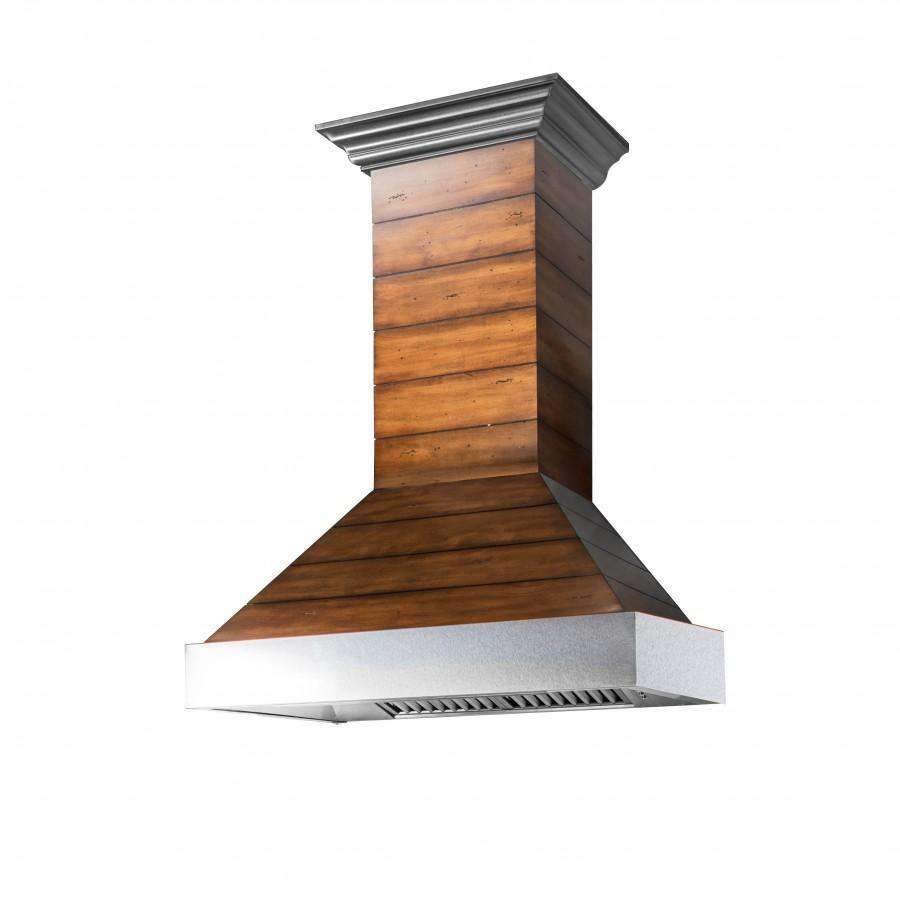 ZLINE 30-Inch Wooden Wall Range Hood with Stainless Steel Accent (365BB-30)