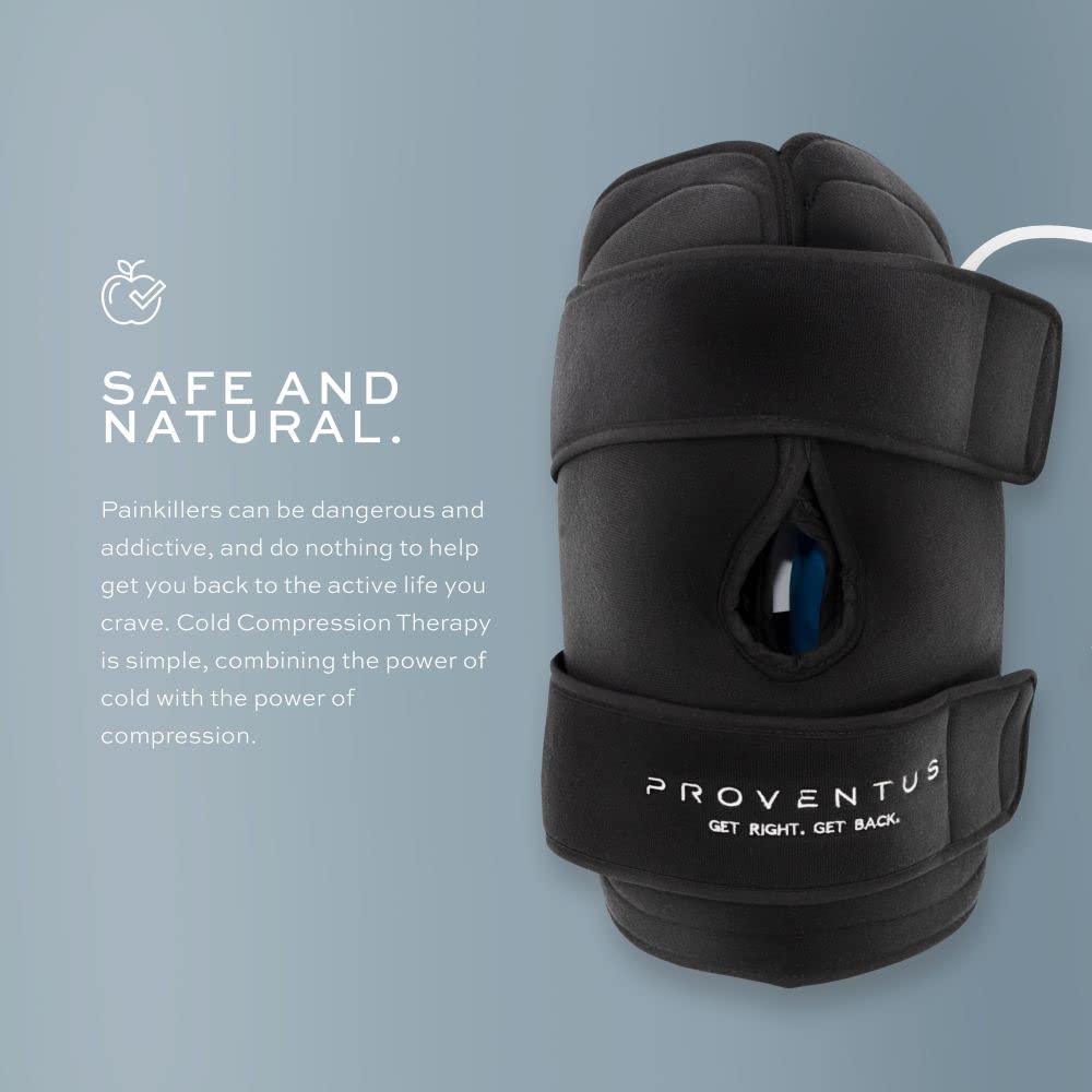 Cold Compression Knee Wrap for Pain Relief and Post-Surgery Recovery - Inflatable Wrap with Air Pump - Suitable for Adults