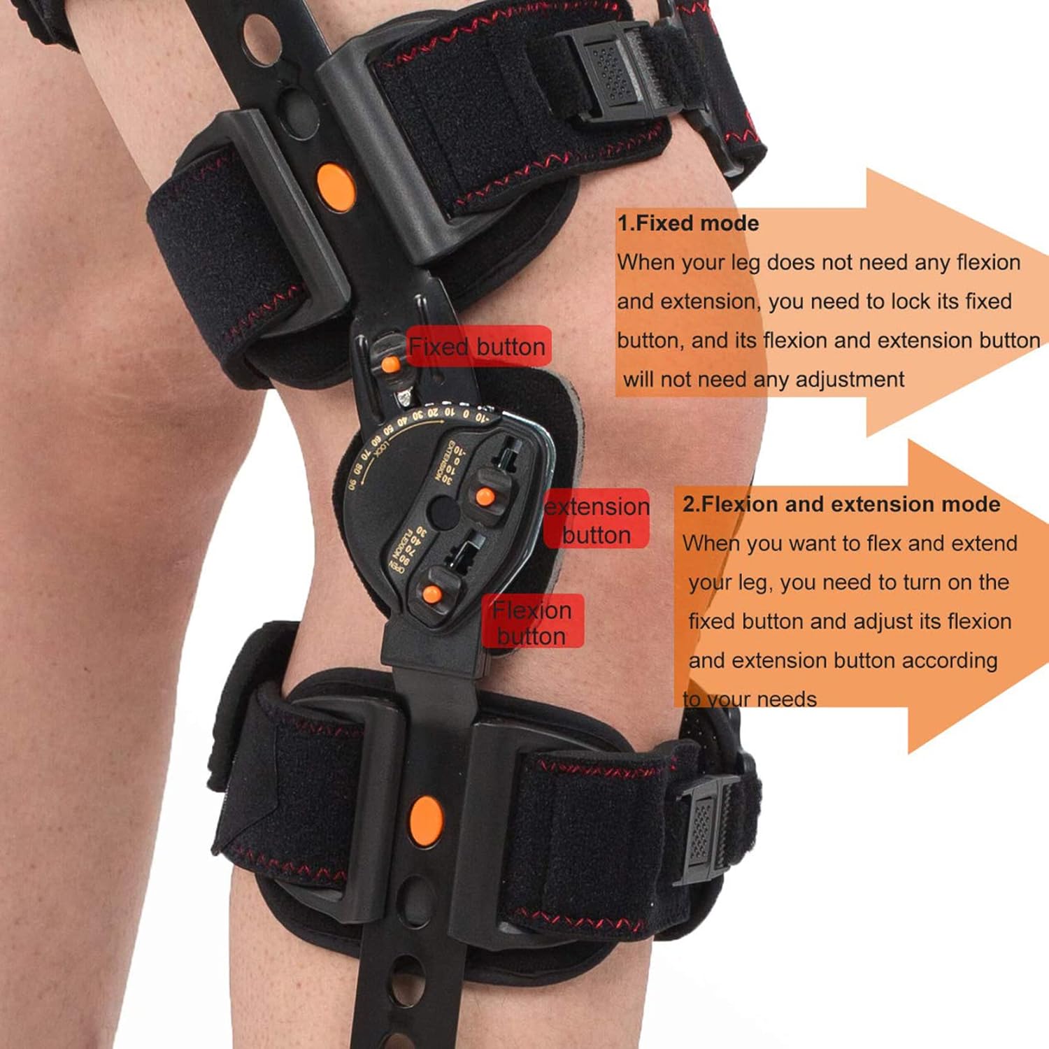Knee Brace - Adjustable Articulating Knee Immobilizer Bracket Support Leg Splint Stabilizer for Post Acl, MCL and Pcl Hemiplegic Immobilization, Meniscus Tear