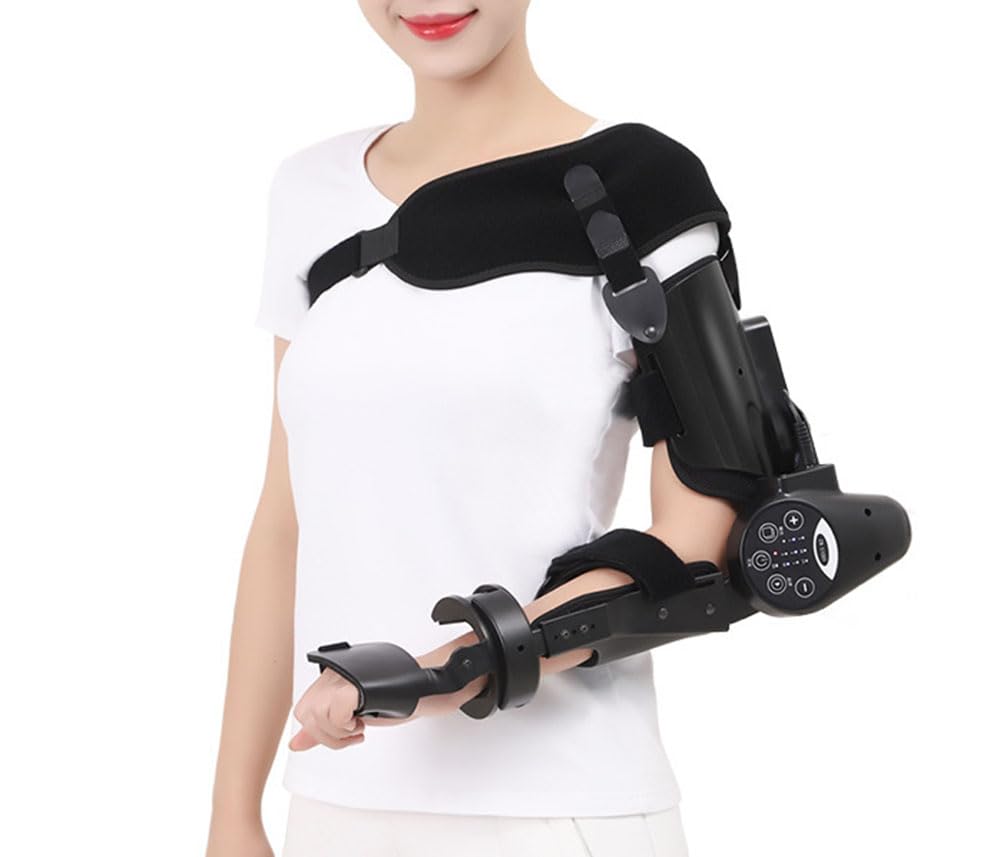 Hinged Elbow Brace Arm Exerciser, (Left)Electric Elbow Joint Rehabilitation Device, Wireless Intelligent Key Control, Precisely Control The Extension and Flexion Angle for Stroke Hemiplegia Patients.