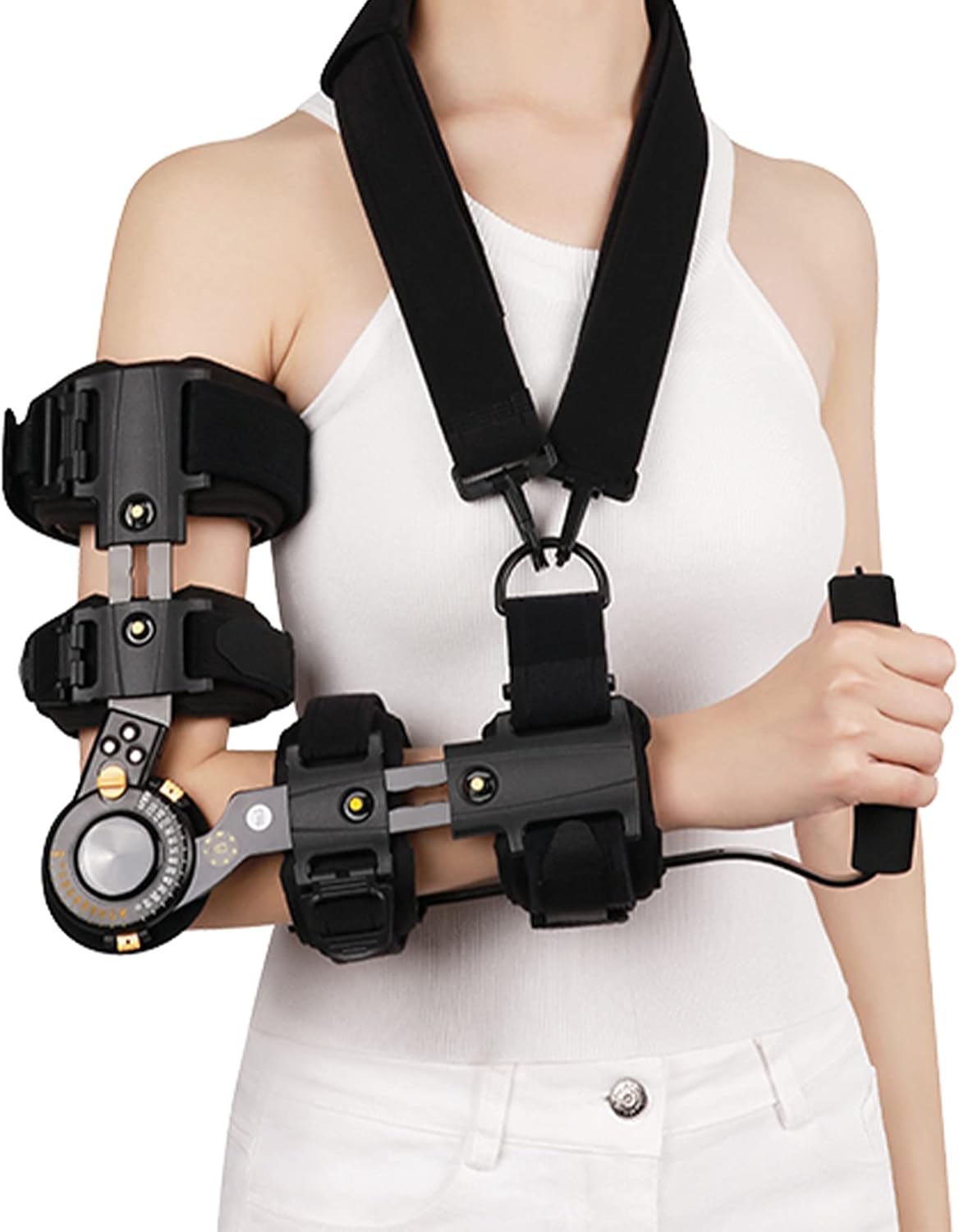 Hinged ROM Elbow Brace for Post Elbow Brace Stabilizer Splint Arm Injury Recovery Support Fits All Unisex Hinged Support Sling Stabilizer for Dislocated Arm Recovery Support,Right