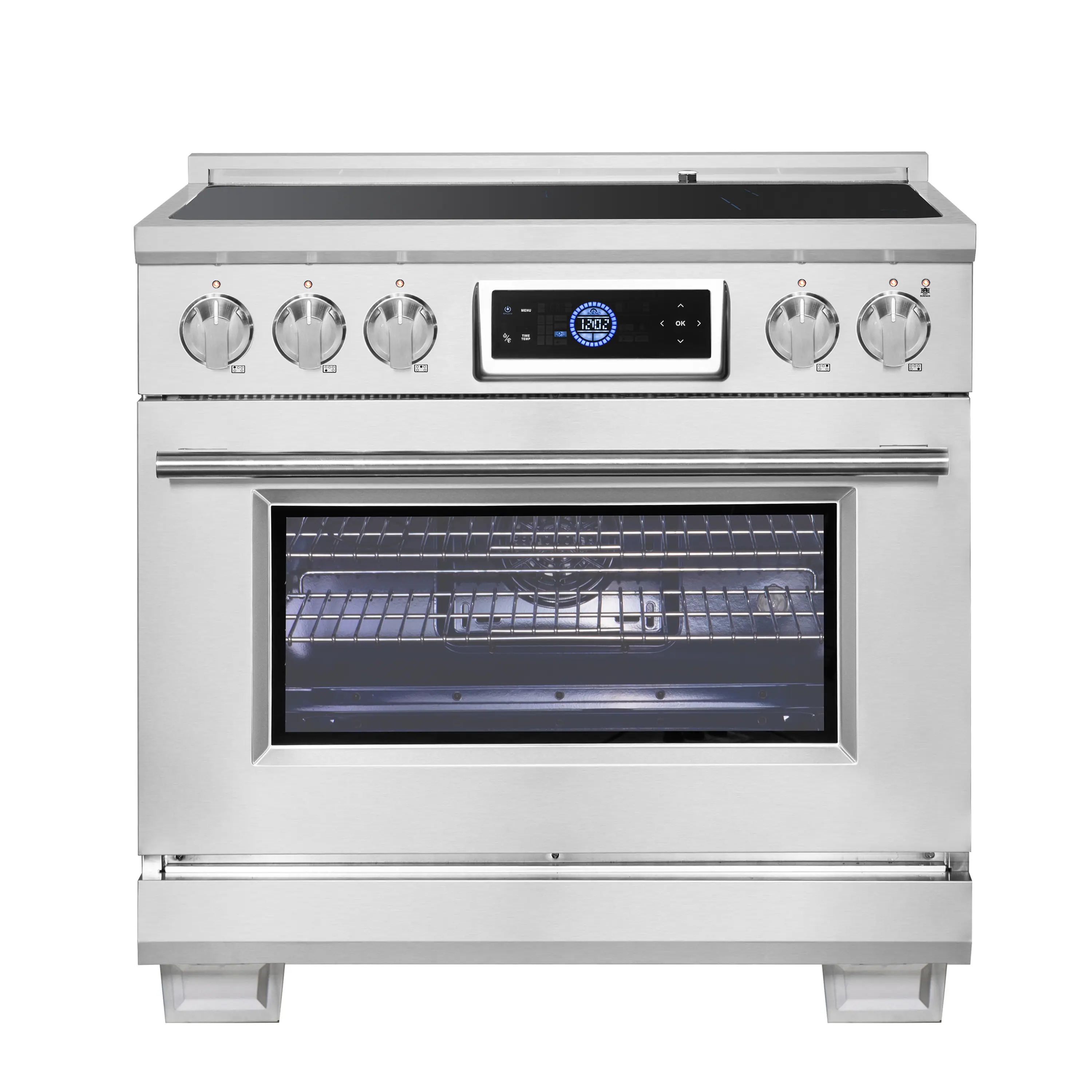 Forno Maximus 36-Inch Induction Range with Air Fryer in Stainless Steel (FFSIN0968-36)