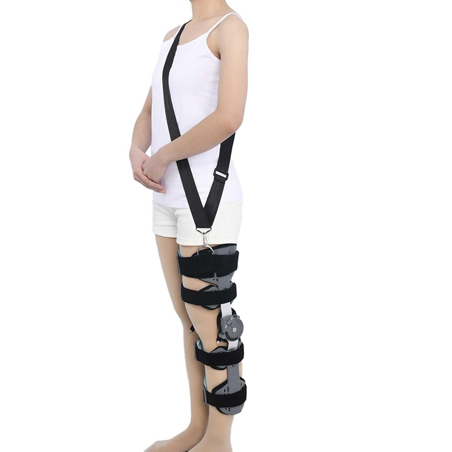 Hinged Knee Brace Patella Brace Orthosis Knee Orthoses Adjustable Knee Support Leg Support Suitable for Knee Injury Recovery,Postoperative Rehabilitation of Arthritis Or Fr(