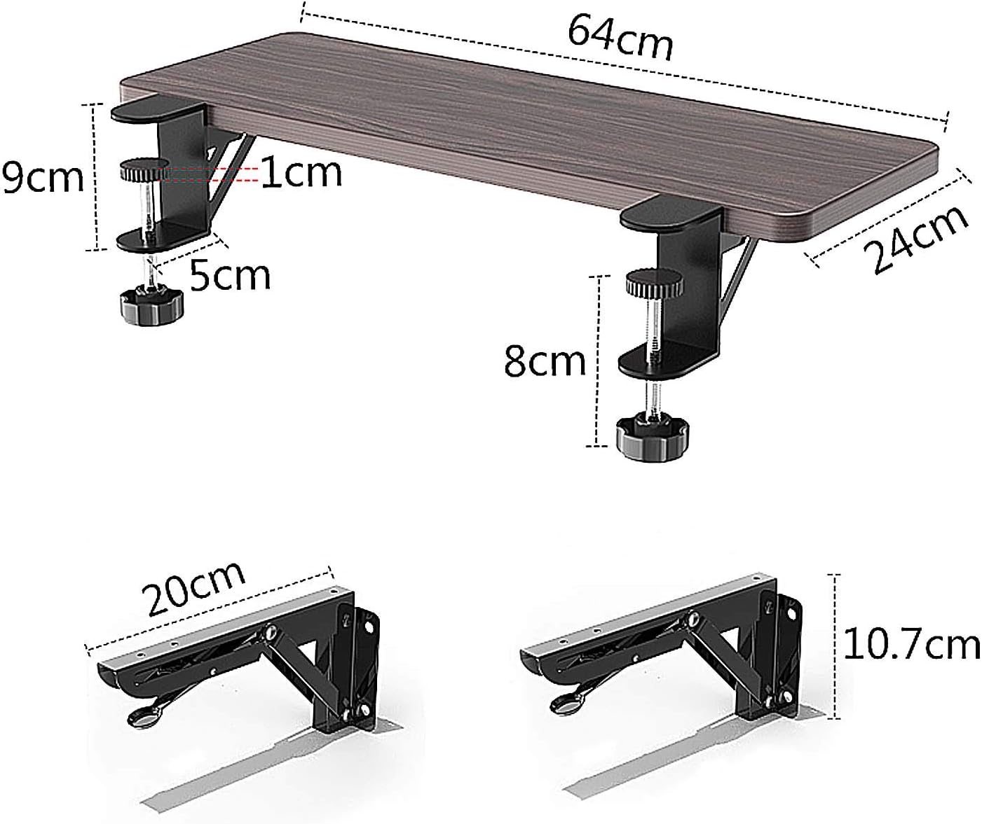 Keyboard Wrist Rest Ergonomics Keyboard Tray Desk Extension Solid Wood Mouse Wrist Support Shelf Fold Down Table Mount Clamp-on Armrest Pad,