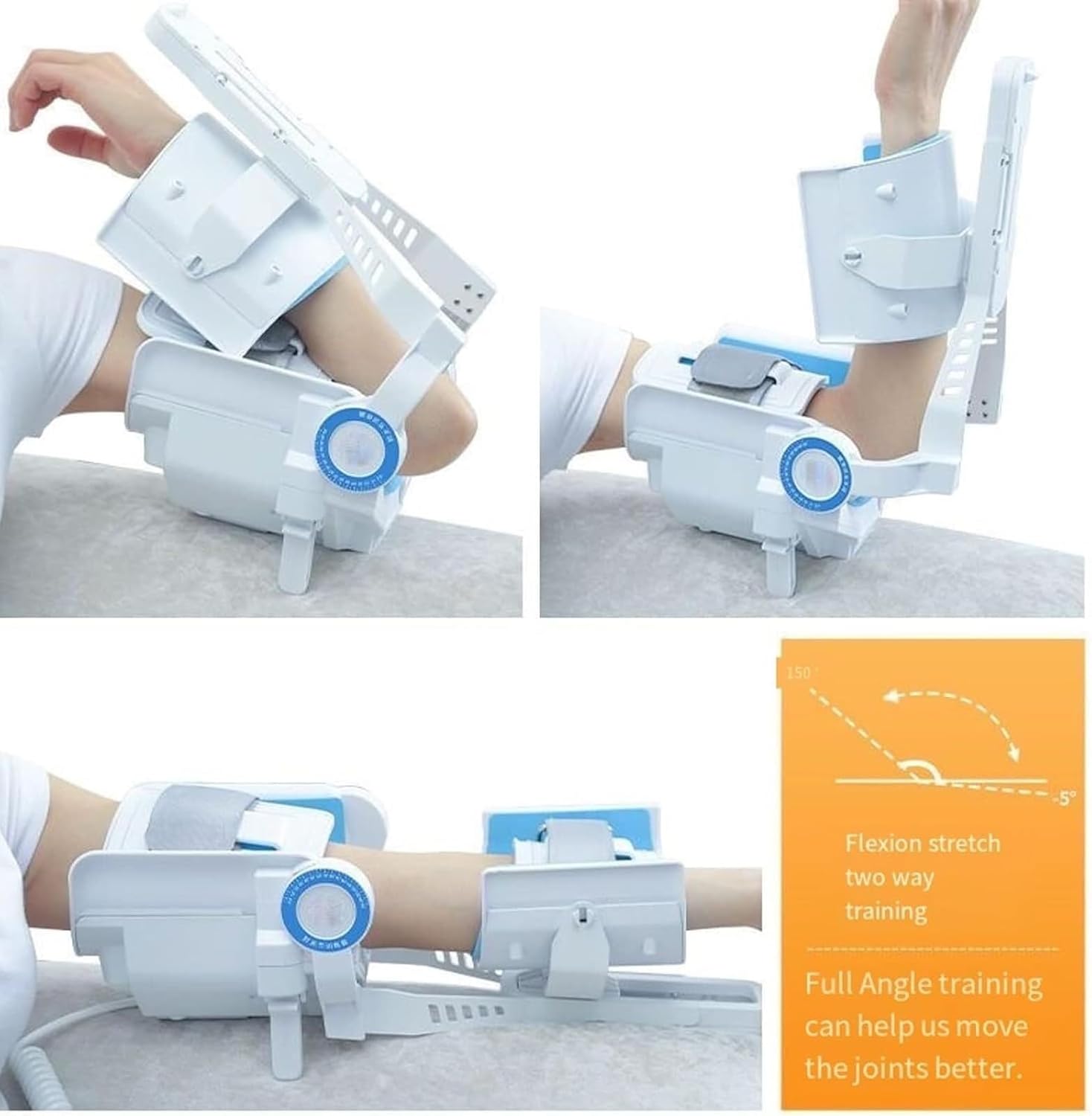 Electric Elbow Joint Rehabilitation Device, Hinged Elbow Brace Arm Exerciser, -5~150°Full-Angle Exercise and Adjustable Speed with Remote