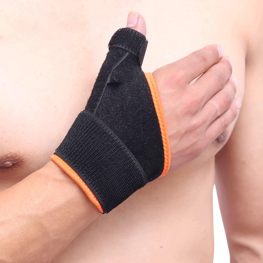 1PCS Thumb Splint with Wrist Support Brace-Thumb Brace for Carpal Tunnel or Tendonitis Pain Relief,Thumb Splint Stabilizer(Orange,Right Hand)