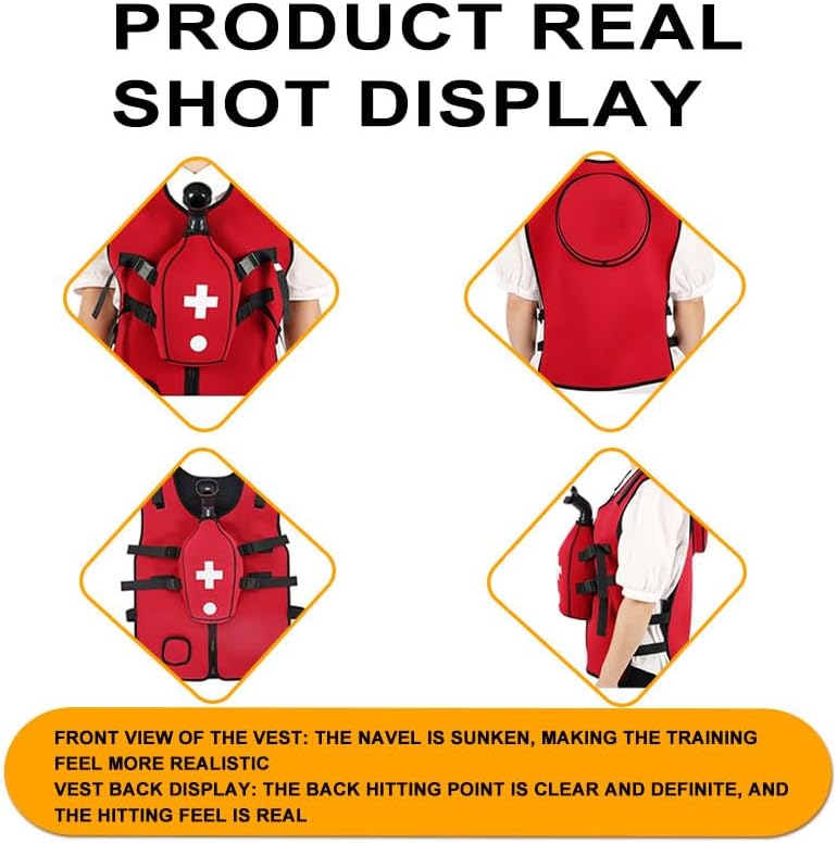 Choking Airway Obstruction Training Vest, Intuitive Operation, for First Responder, Nursing and Student, Teaching Demonstrations, First Aid Training Red