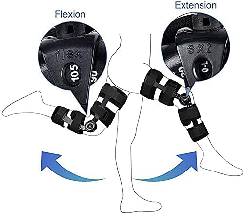 HUANGJUN HingedKnee Brace, Adjustable Post Op Patella Brace Support Stabilizer Pad Orthosis Splint Wrap Orthopedic Guard Protector - Leg Brace Support, Right