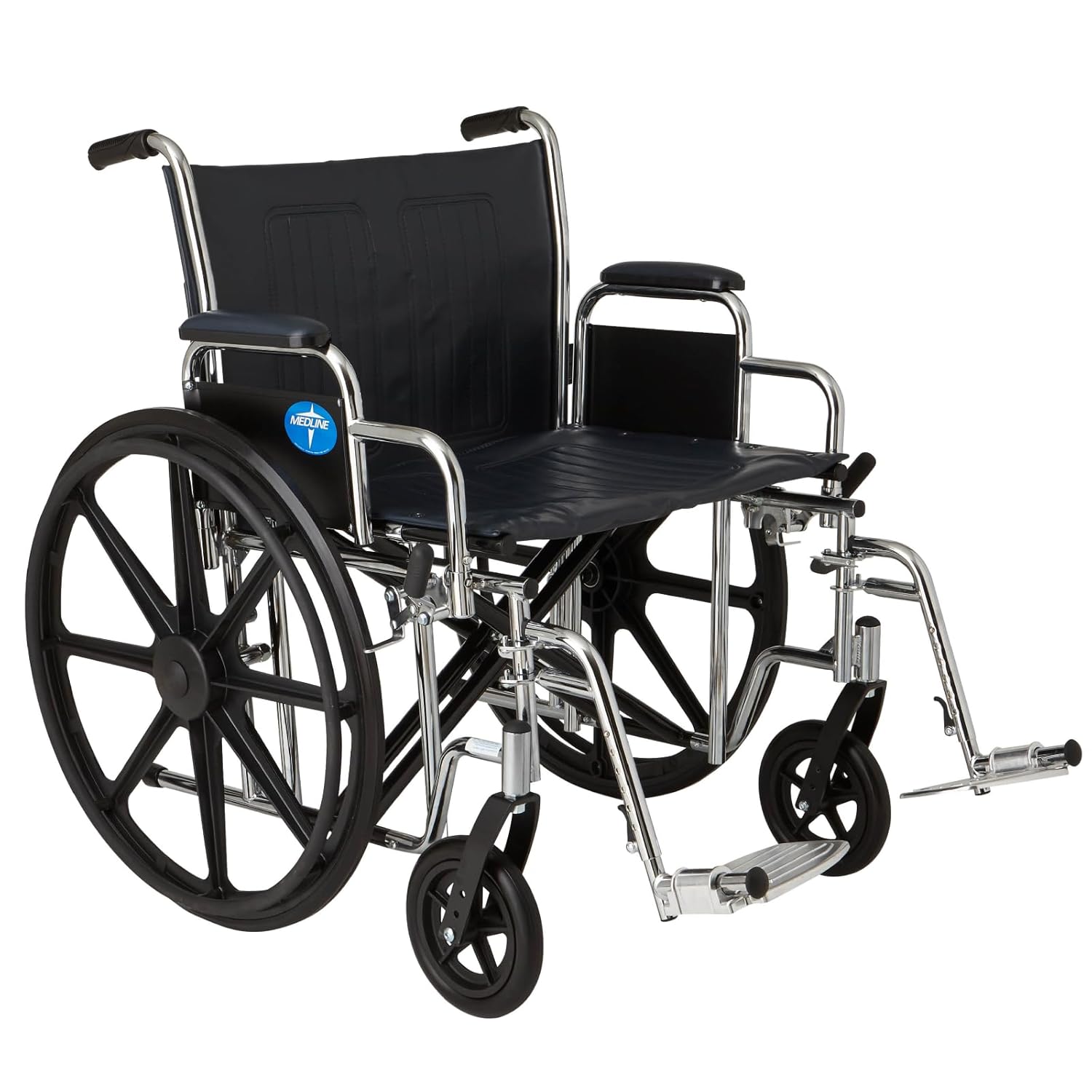 Medline Excel Extra-Wide Bariatric Wheelchair For Adults and Seniors with 24