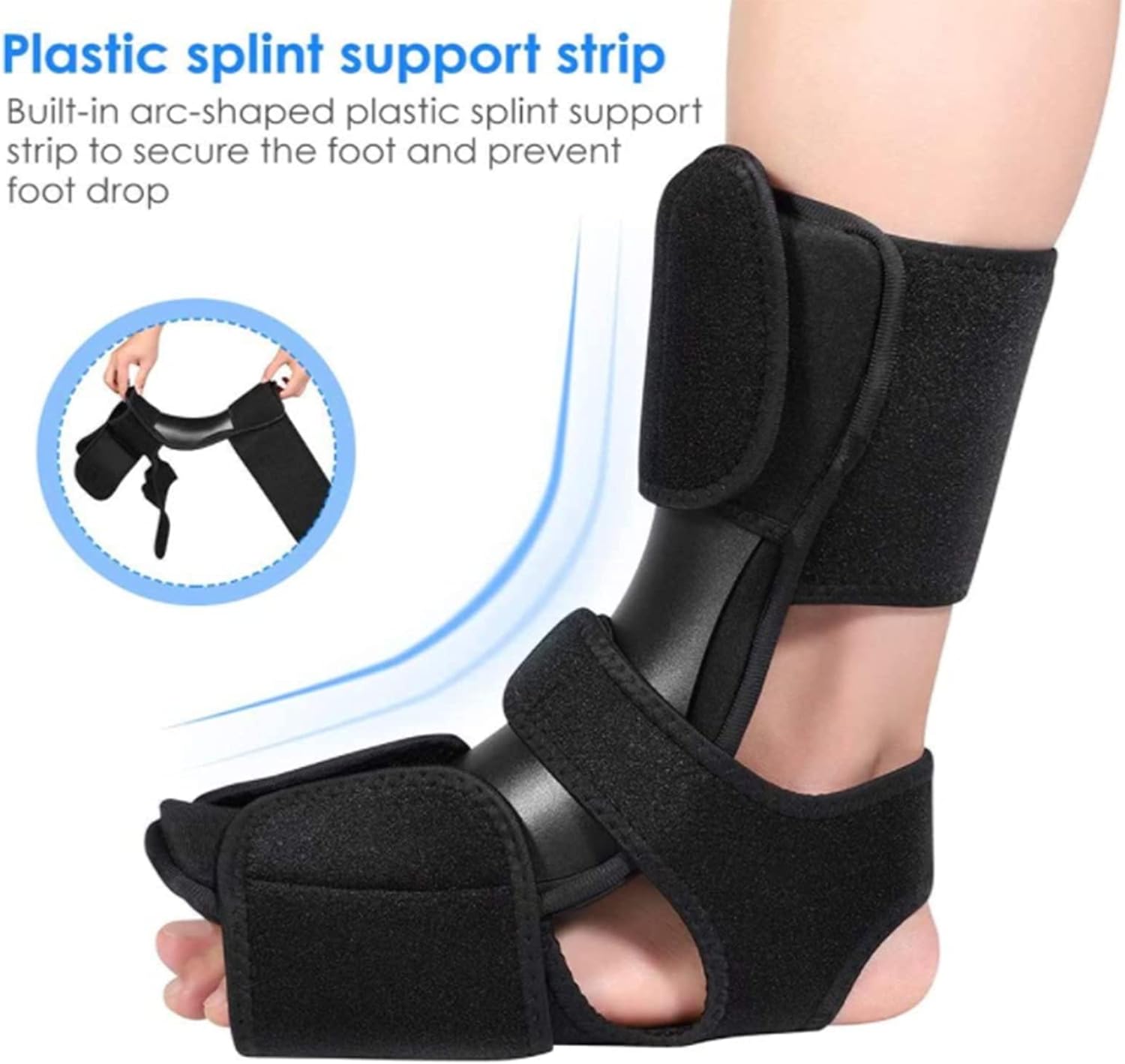 Plantar Fasciitis Support Night Splint, Foot Drop Orthotic Support Brace Dorsal Heel Ankle Arch Foot Achilles Tendonitis Pain Relief For Men Women (S)
