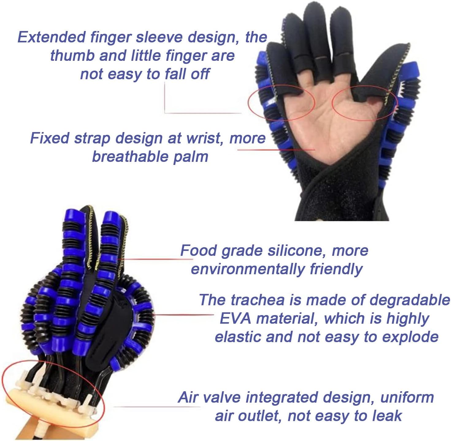 Stroke Hemiplegia Patients Rehabilitation Robot Gloves, Finger & Hand Recovery Trainer Equipment, for Patients with Stiff and Spastic Hands,L-Left Hand
