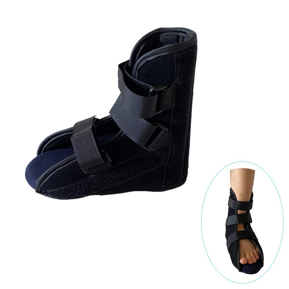 HUANGJUN Drop Orthosis Kids Medical Walking Shoe Short Broken Toe Boot Ankle Brace Support Splint Foot Orthosis Orthosis Fractures Ankle Braces for First Aid Plantar with Adjustable Straps, Black