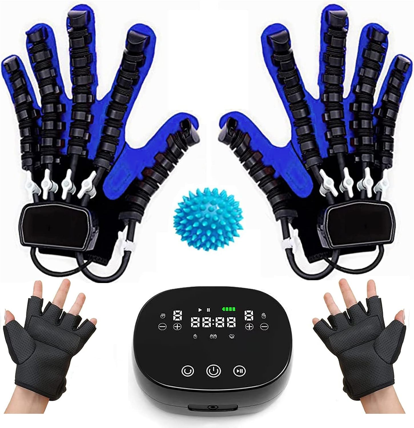 Finger and Hand Function Robotic Rehabilitation Robot Gloves for Patients with Arthritis or Stroke Hemiplegia Recovery Exercise Equipment(Size:S Code,Color:Both Hand)