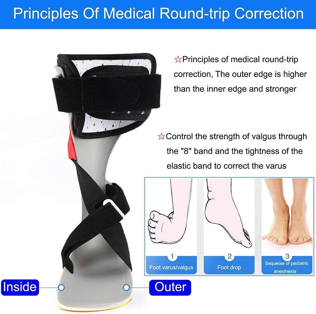 Foot Drop orthosis Foot Drop Ankle Brace Adjustable Foot Valgus Orthosis Can Be Used for Stroke Rehabilitation Training Device Hemiplegia Foot Support Orthopedic Shoes (Color : Left, Size : XL)