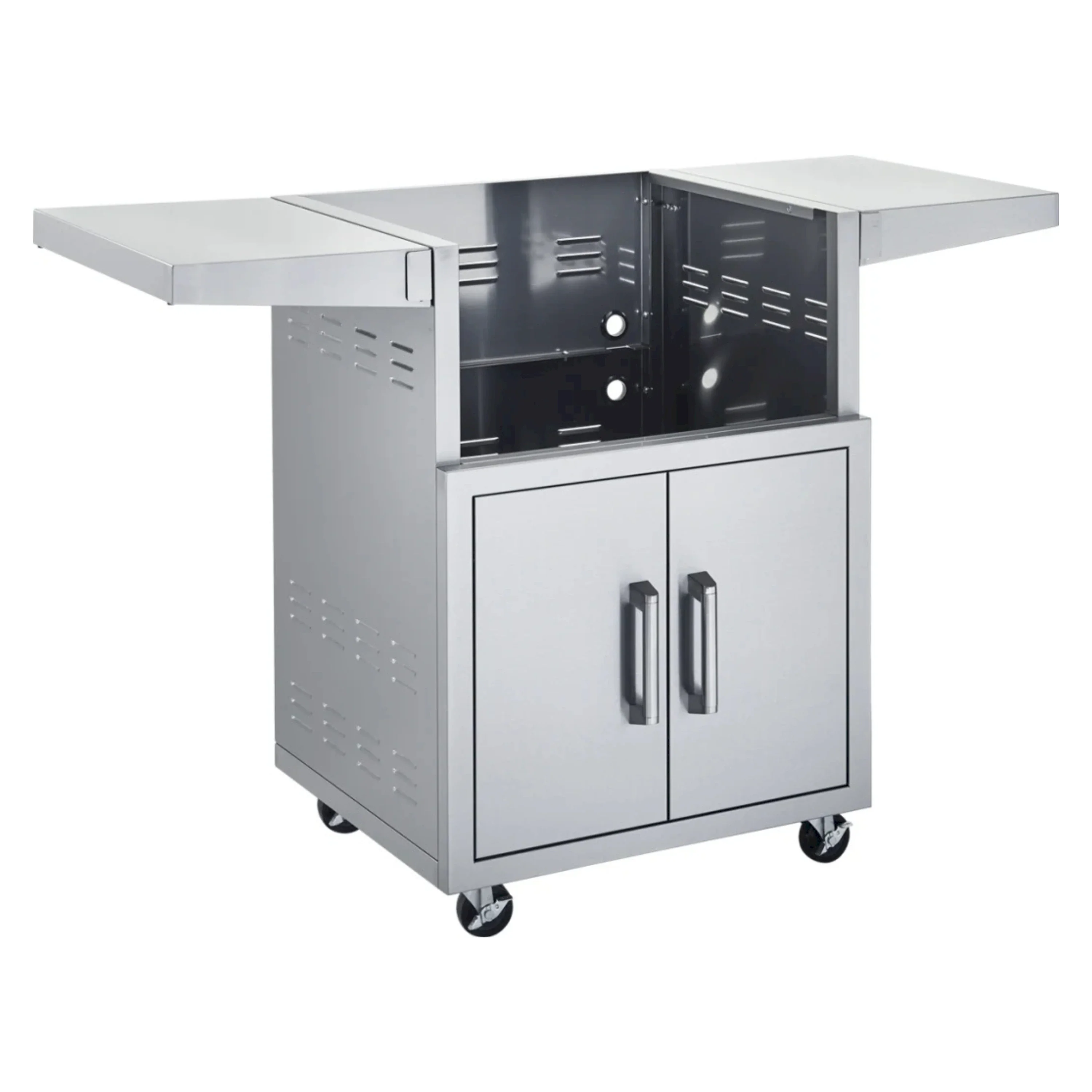 Broilmaster 26-Inch Cart with 2 Doors and 2 Fold-Down Side Shelves in Stainless Steel (BSACT26)