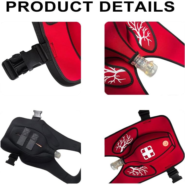 Anti Choking Obstruction Trainer Vest, Airway Obstruction Simulation Training Wearing Vest, Adjustable Shoulder Straps and Waist Belt, for Nurse Blue