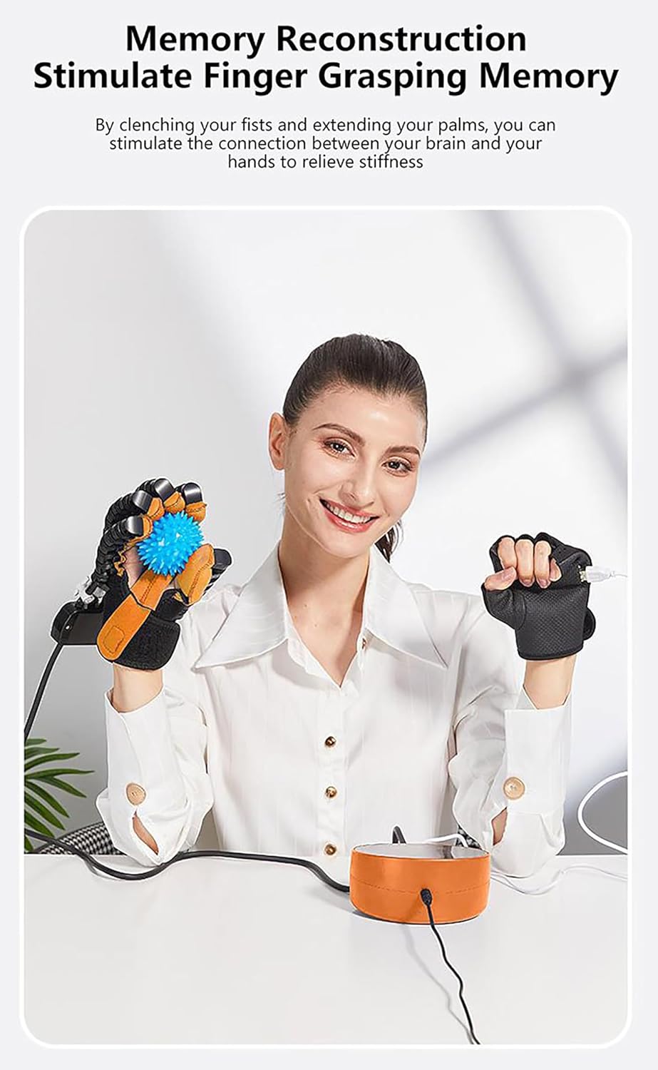 2025 Upgrade Hand Rehabilitation Robot Gloves, Strength Adjustment, Split Finger/Mirror Training Rehabilitation Hand Glove, for Hand Dysfunction Recovery