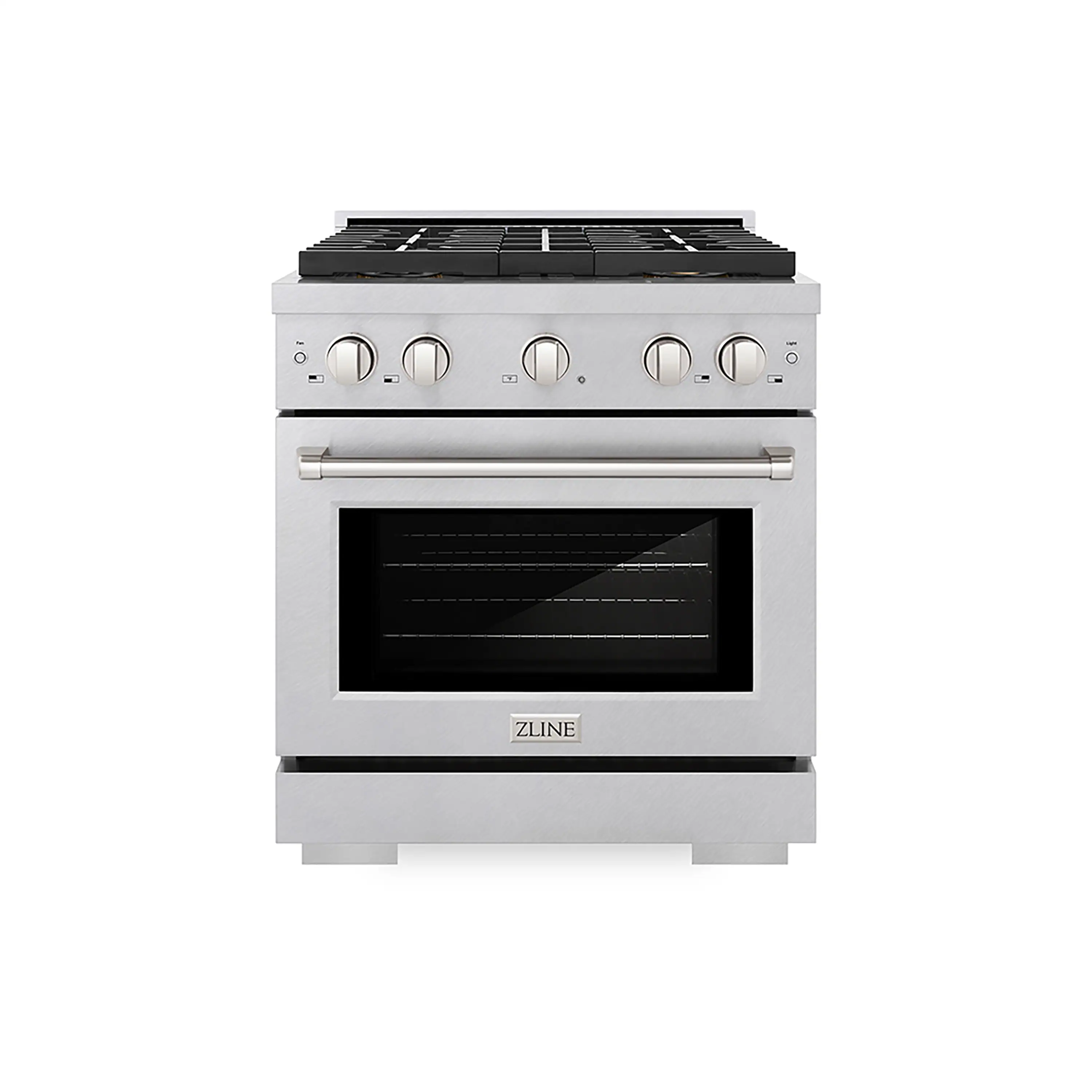 ZLINE 30-Inch 4.2 cu. ft. Paramount Dual Fuel Range with 4 Burner DuoPro鈩?Cooktop and Electric Convection Oven in Satin Stainless Steel (PSDRS-30)