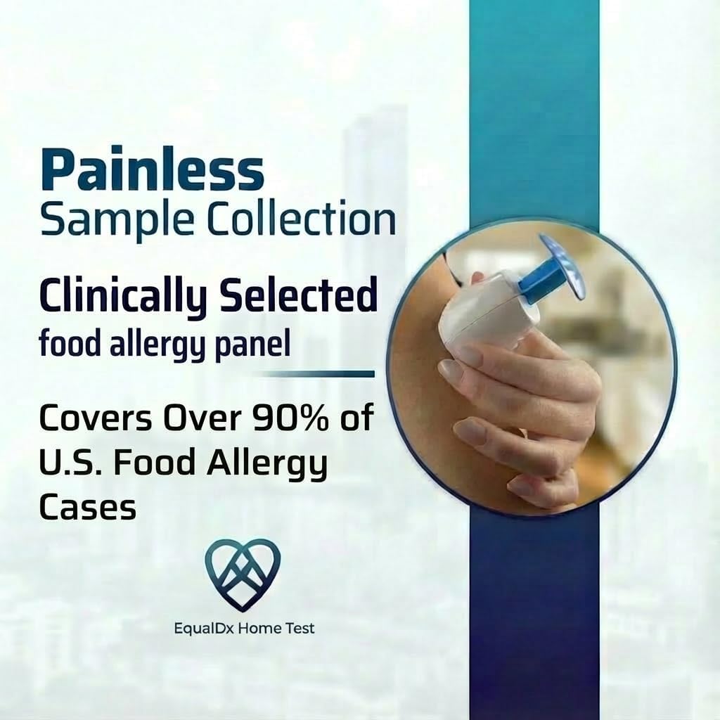 Food Allergy Test for Adults & Kids- Clinical-Grade Accuracy,Ture Allergy Testing Covers Over 90% Food Allergy Reactions, Real Serum Sample, Painless Collection