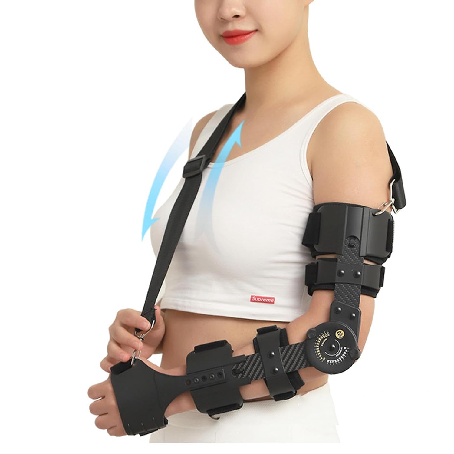 Elbow Brace, Adult Arm Fracture Bracket, Elbow Joint Correction Fixed Splint, Hinged Rom Elbow Brace for Left or Right Arm, Surgery Pain Relief Recovery Post Op Elbow Brace,right