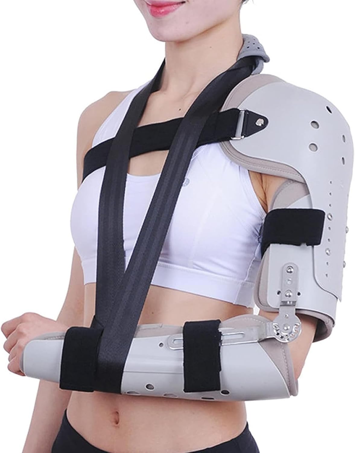 Adjustable Arm Sling, Shoulder Hinged ROM Elbow Immobilizer Brace, for Post Op Elbow Brace Stabilizer,Left
