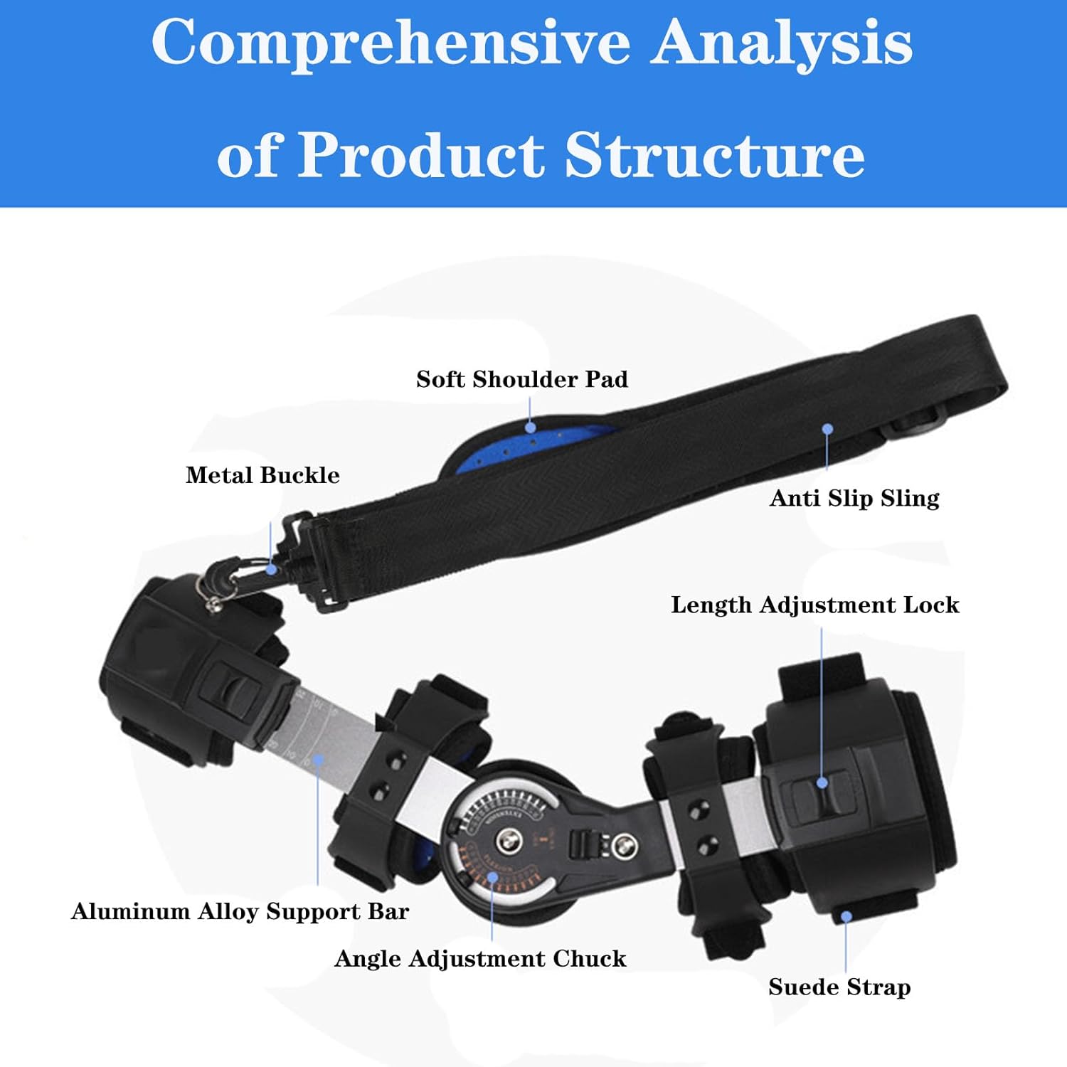 SFKLYU Hinged Elbow Brace Adjustable Post Elbow Brace with Sling Stabilizer Splint for Post Op, Surgery Recovery, Ligament and Tendon Repairs and Dislocation,Right