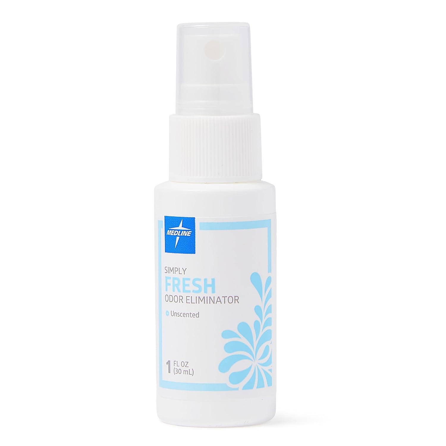 Medline Simply Fresh Unscented Odor Eliminator, 1-oz. Pump Bottle, Ideal for Home & Healthcare Facilities, Case of 48