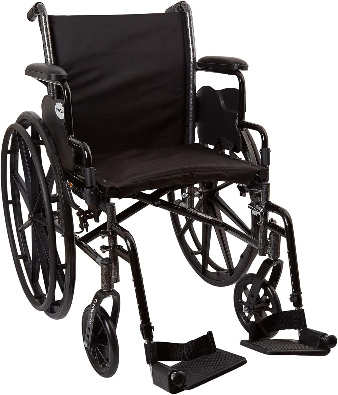 McKesson Wheelchair, Swing Away Foot Leg Rest, Desk Length Arms Flip Back, 18 in Seat, 300 lbs Weight Capacity, 1 Count