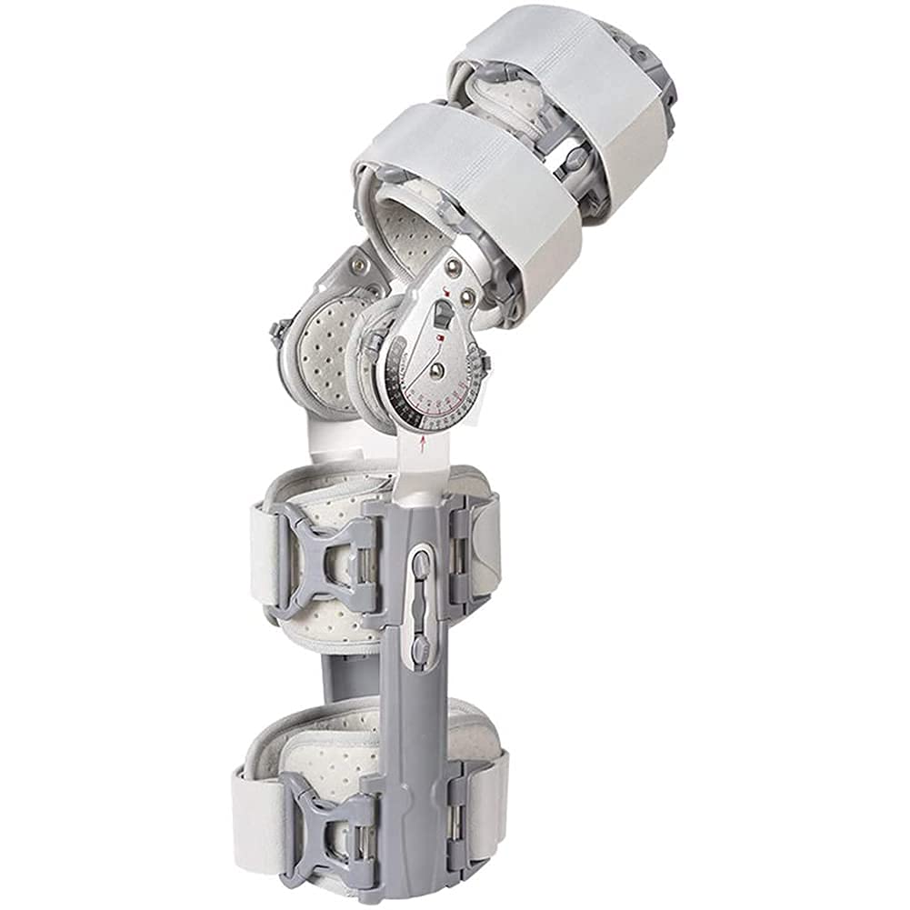 Adjustable Stabilizing Hinged Knee Brace with Strap, Post Op Patella Brace Support, for Acl/Pcl, Ligament Injured and Fractured, Universal Size(