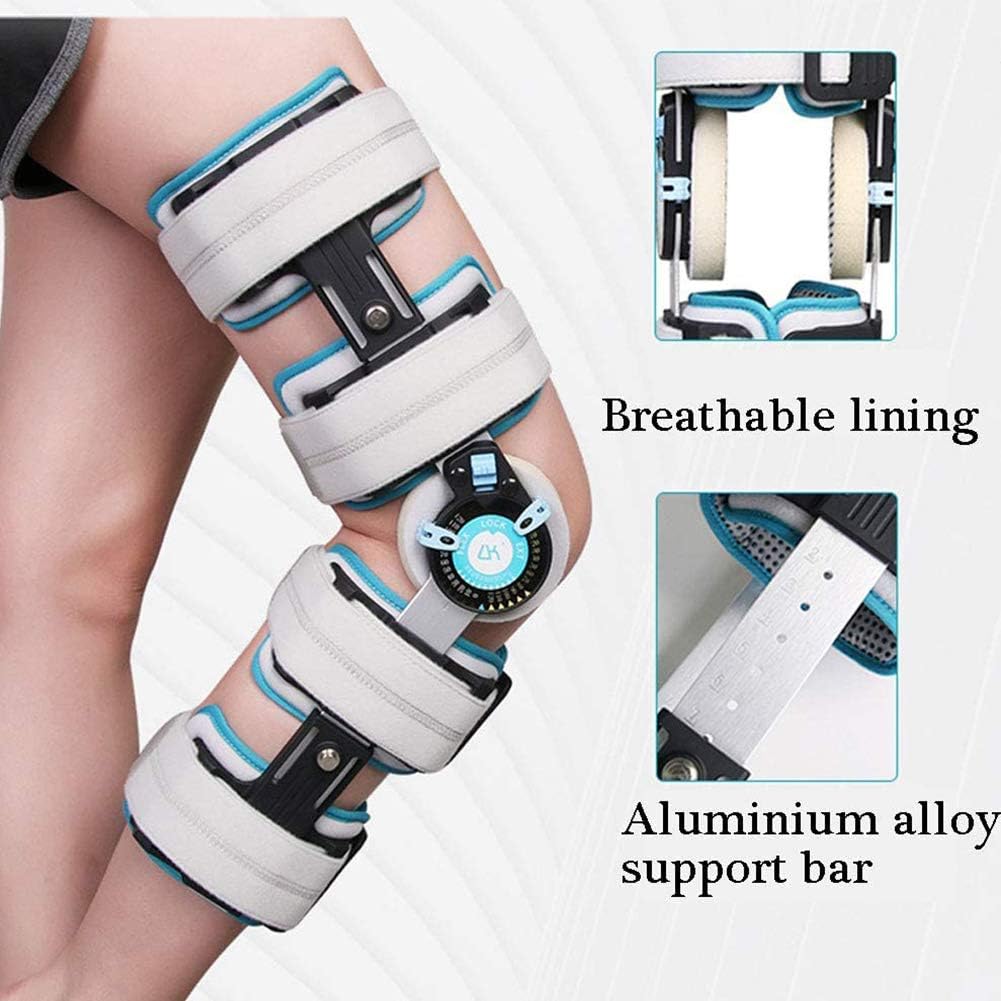 Knee Brace Hinged ROM Adjustable, Universal Hinged Knee Brace Telescoping ROM Knee Orthosis Post Operative Injury Support for ACL, PCL, MCL or LCL - One Size(