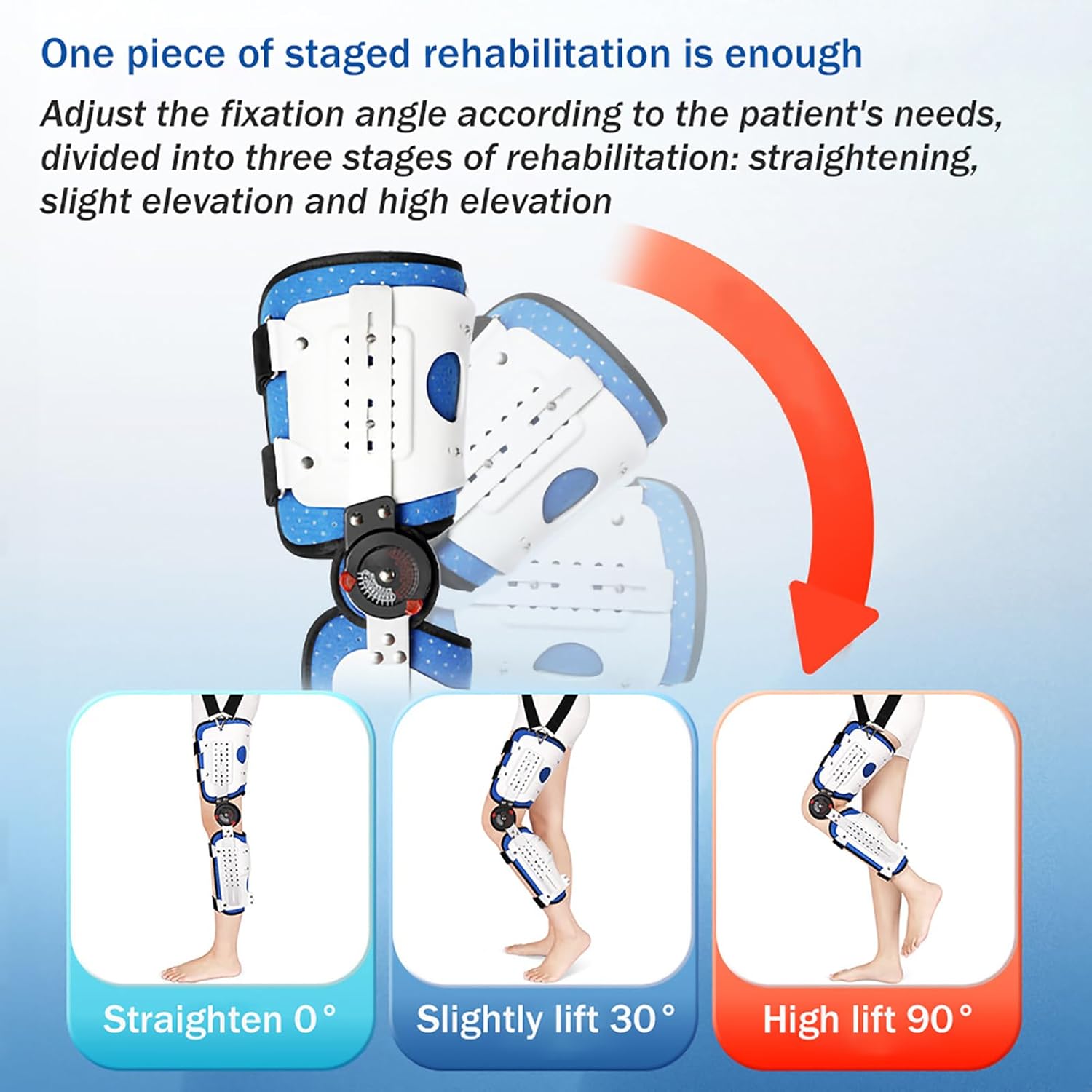 Knee Support, ROM Knee Brace, Adjustable Rehab Knee Immobilizer Knee for Acl, MCL and Pcl Injury, Knee Stabilizer for Men and Women,