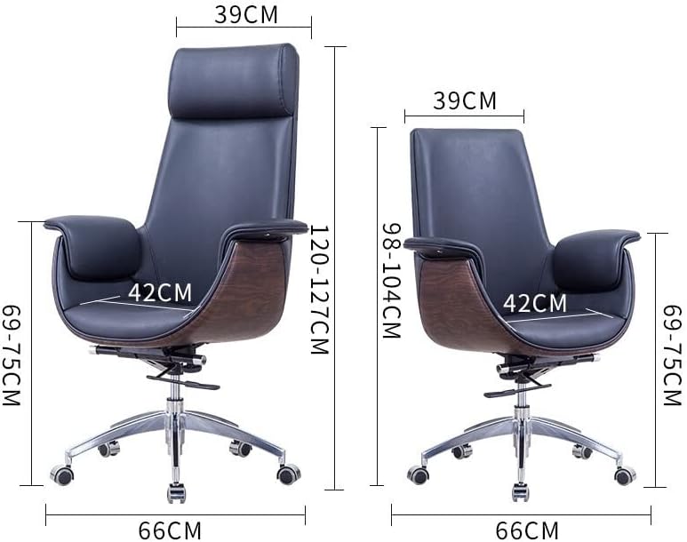 Posture Ergonomic Pu Leather,Managerial Computer Desk Chair Flip Up Armrest Big Tall with Adjustable Lumbar Support High Back Executive Task Swivel Leather Chair Comforta,Black